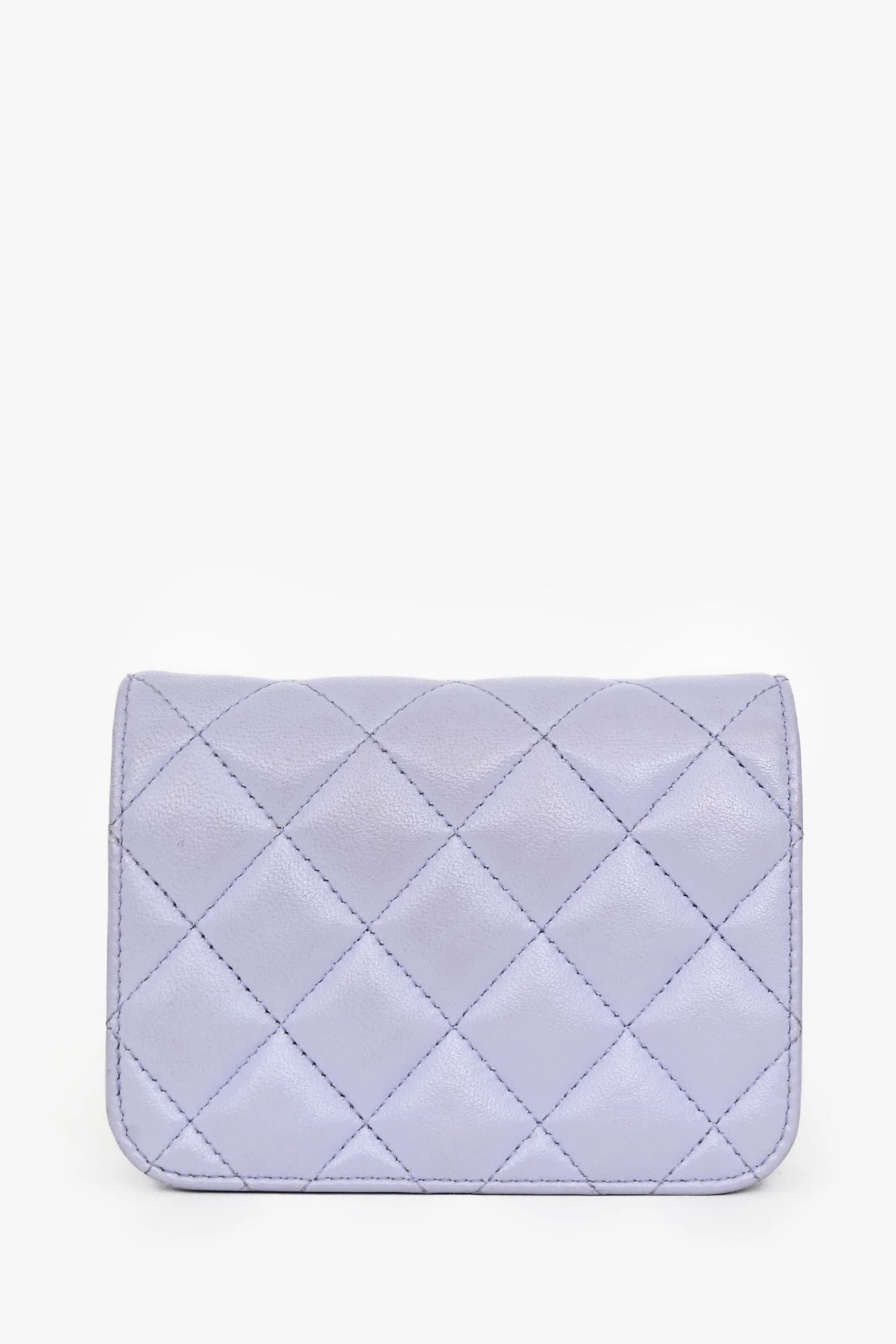 Pre-Loved Chanel™ 2021 Purple Lambskin Leather Mini Flap Crossbody Bag - Image 2