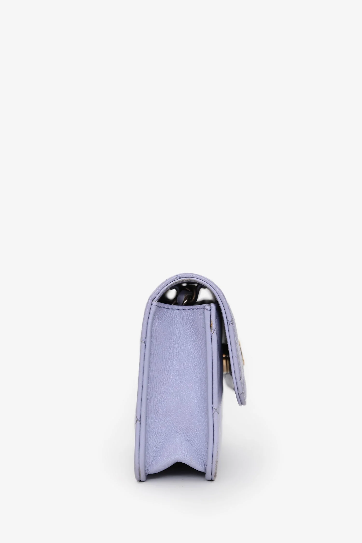 Pre-Loved Chanel™ 2021 Purple Lambskin Leather Mini Flap Crossbody Bag - Image 3