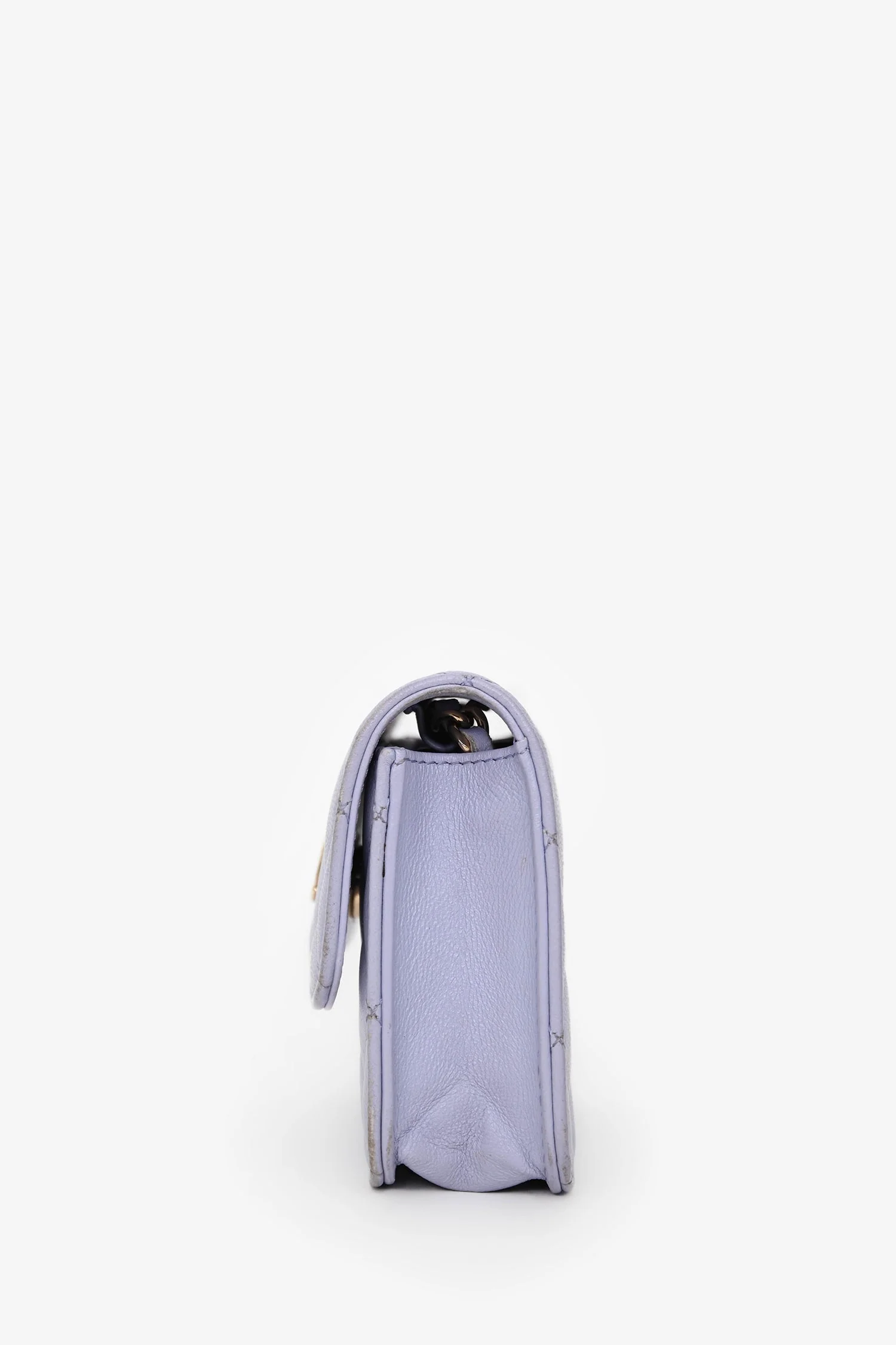 Pre-Loved Chanel™ 2021 Purple Lambskin Leather Mini Flap Crossbody Bag - Image 4