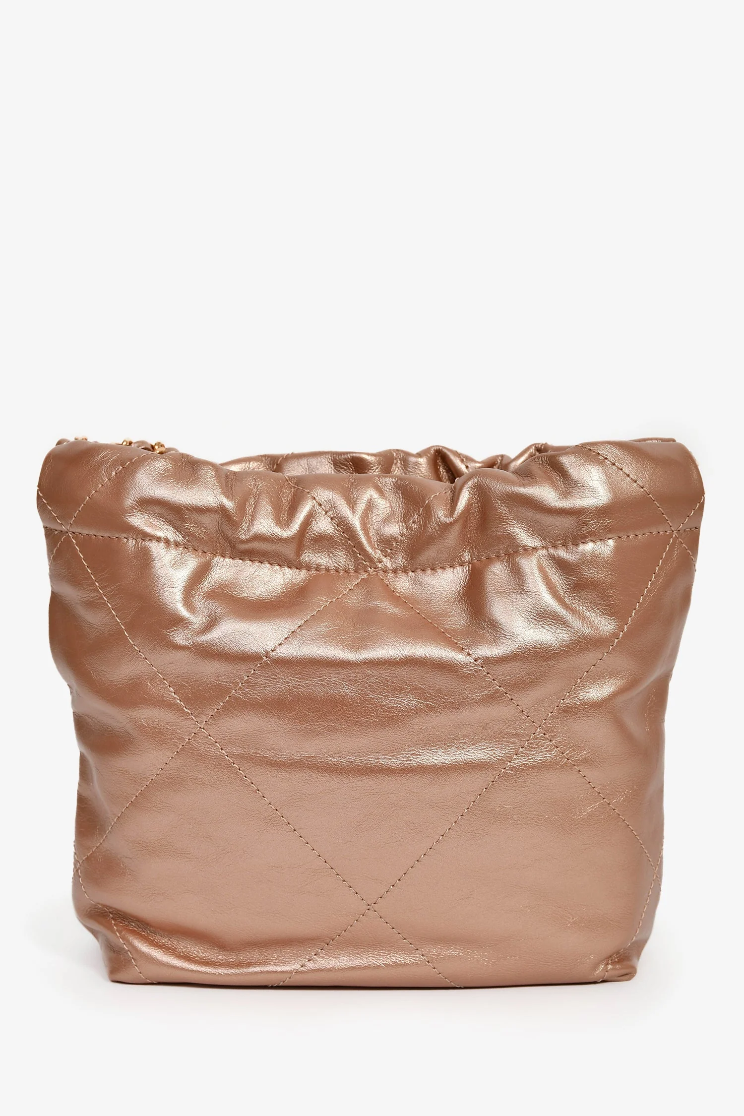 Pre-Loved Chanel™ 2021+ Rose Metallic Quilted Calfskin Mini Chanel 22 Hobo Bag - Image 2