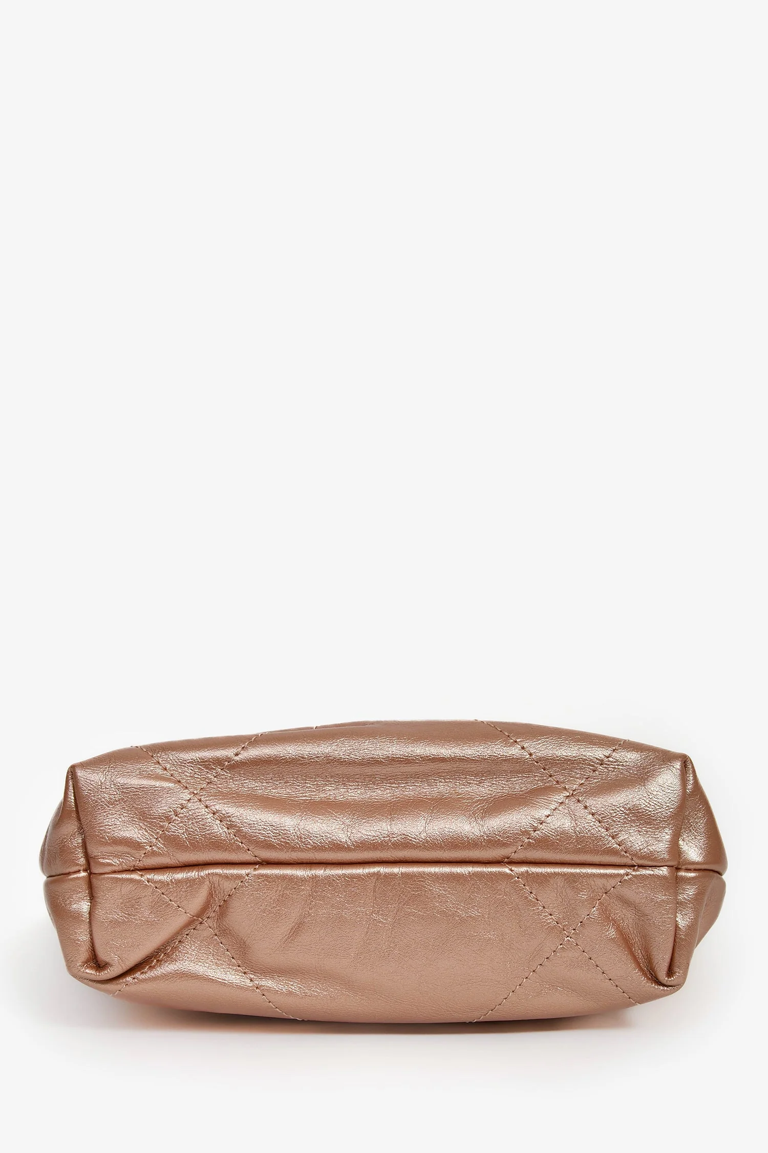 Pre-Loved Chanel™ 2021+ Rose Metallic Quilted Calfskin Mini Chanel 22 Hobo Bag - Image 5