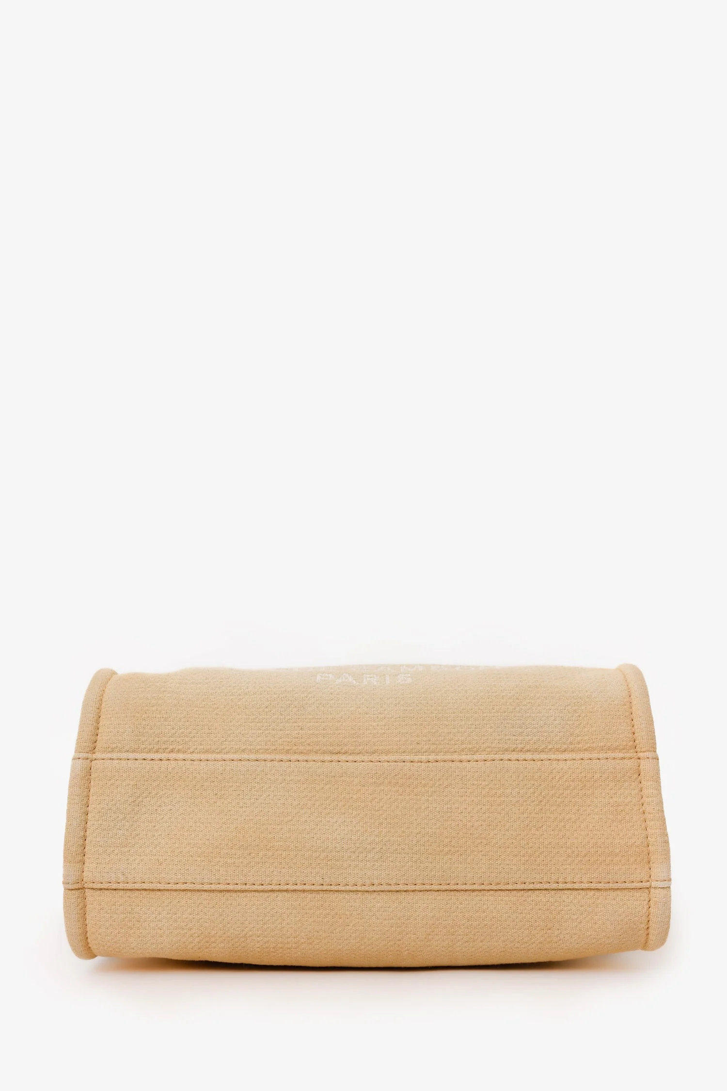 Pre-Loved Chanel™ 2022 Beige Canvas Deauville Small Shopping Tote Bag - Image 5