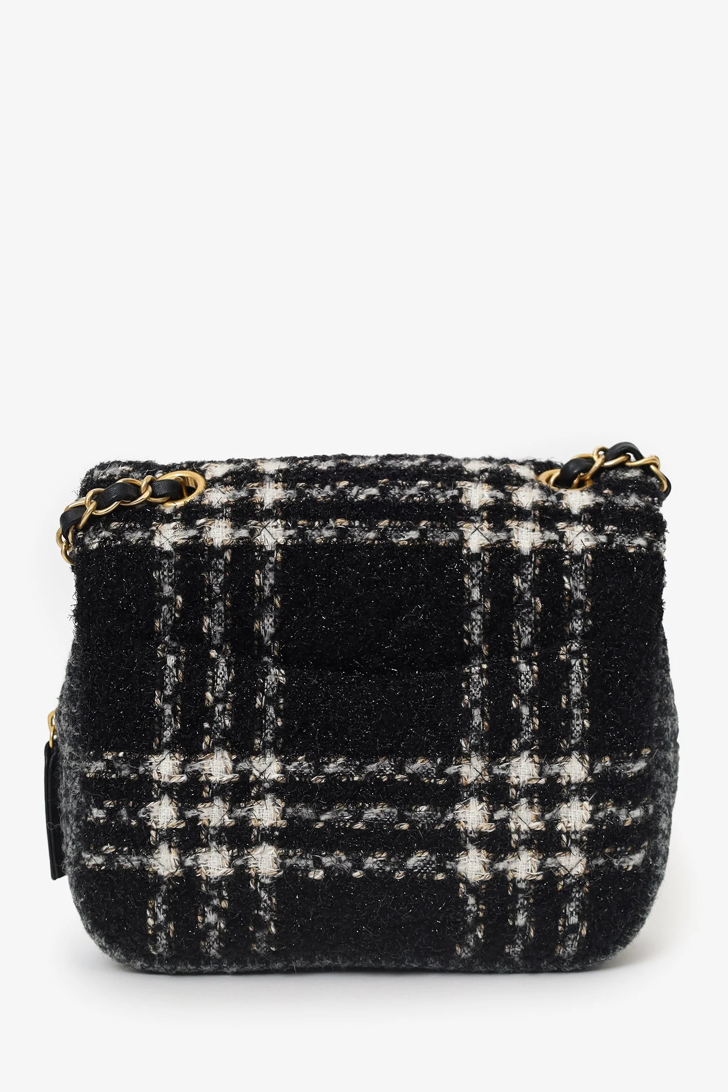 Pre-Loved Chanel™ 2022 Black/Grey Wool Tweed CC Square Flap Bag - Image 2