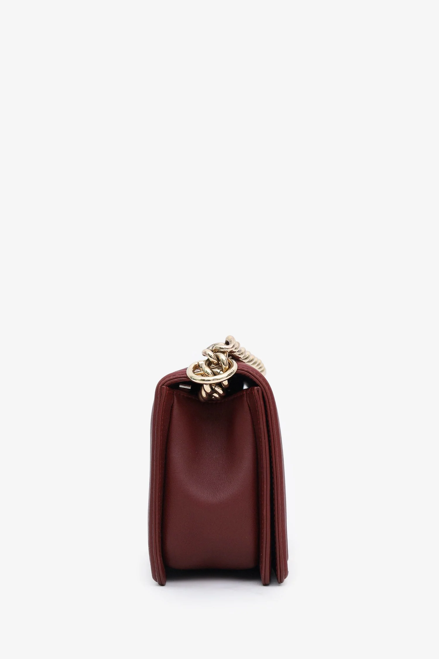 Chanel™ 2022 Burgundy Lambskin Medium Boy Bag GHW (Pre-Loved) - Image 3