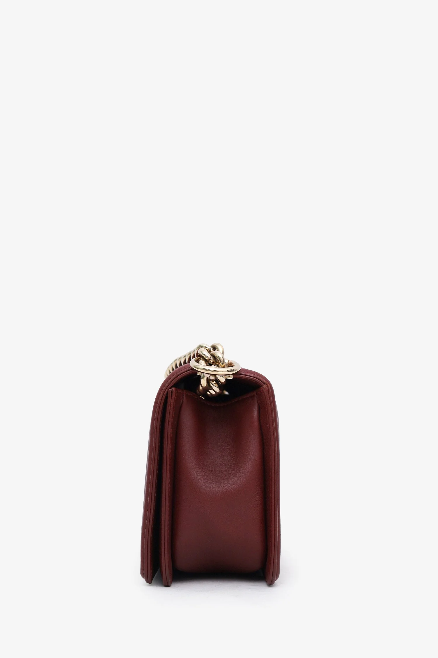 Chanel™ 2022 Burgundy Lambskin Medium Boy Bag GHW (Pre-Loved) - Image 4
