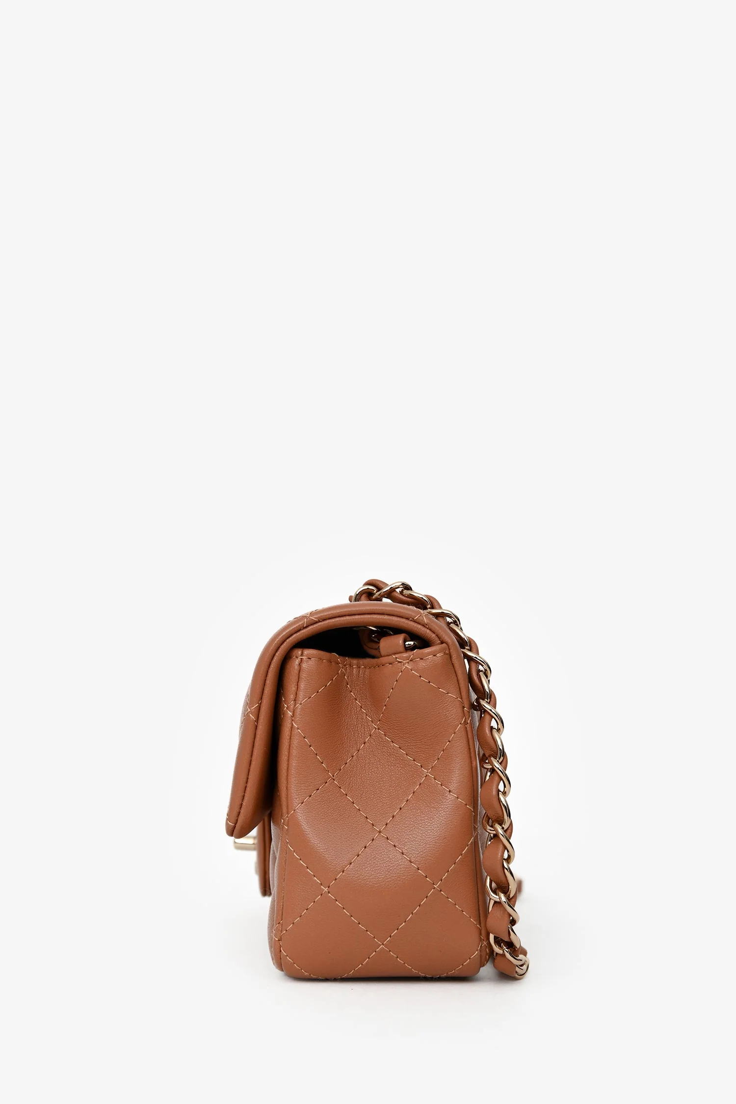 Pre-Loved Chanel™2022 Caramel Lambskin Leather Mini Classic Flap - Image 4