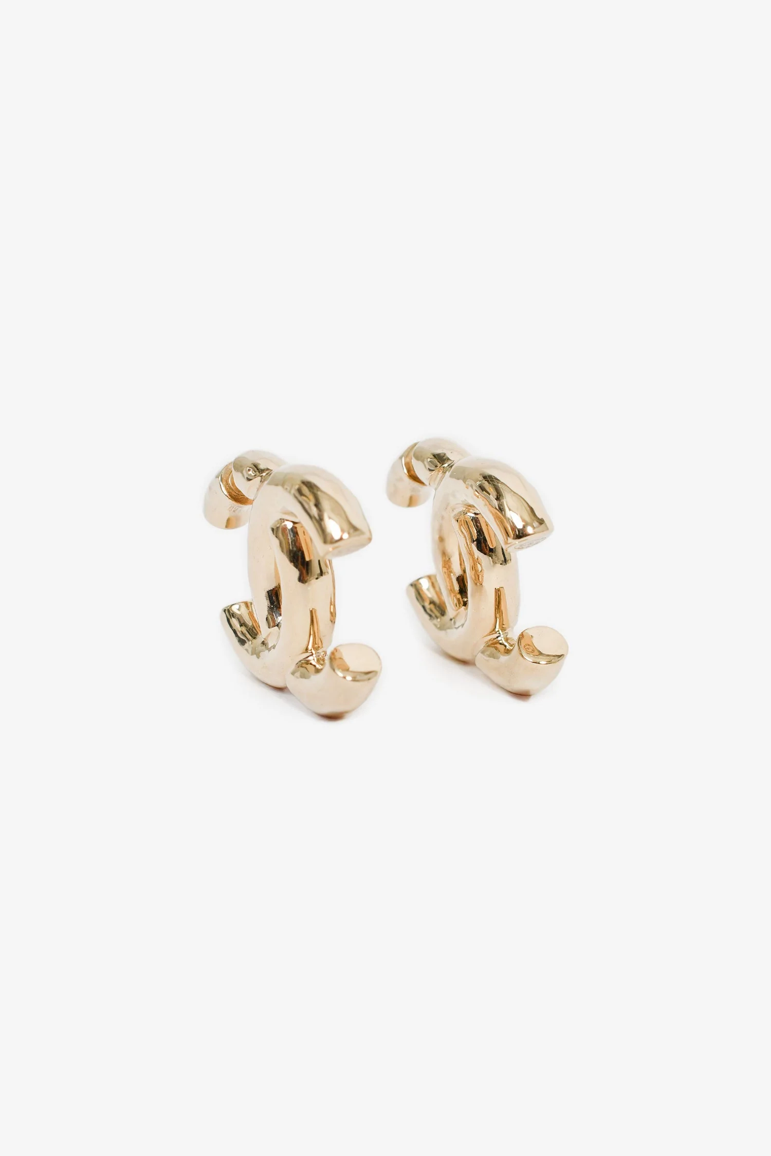 Chanel™ 2022 Champagne Gold Toned Maxi CC Earrings - Image 2