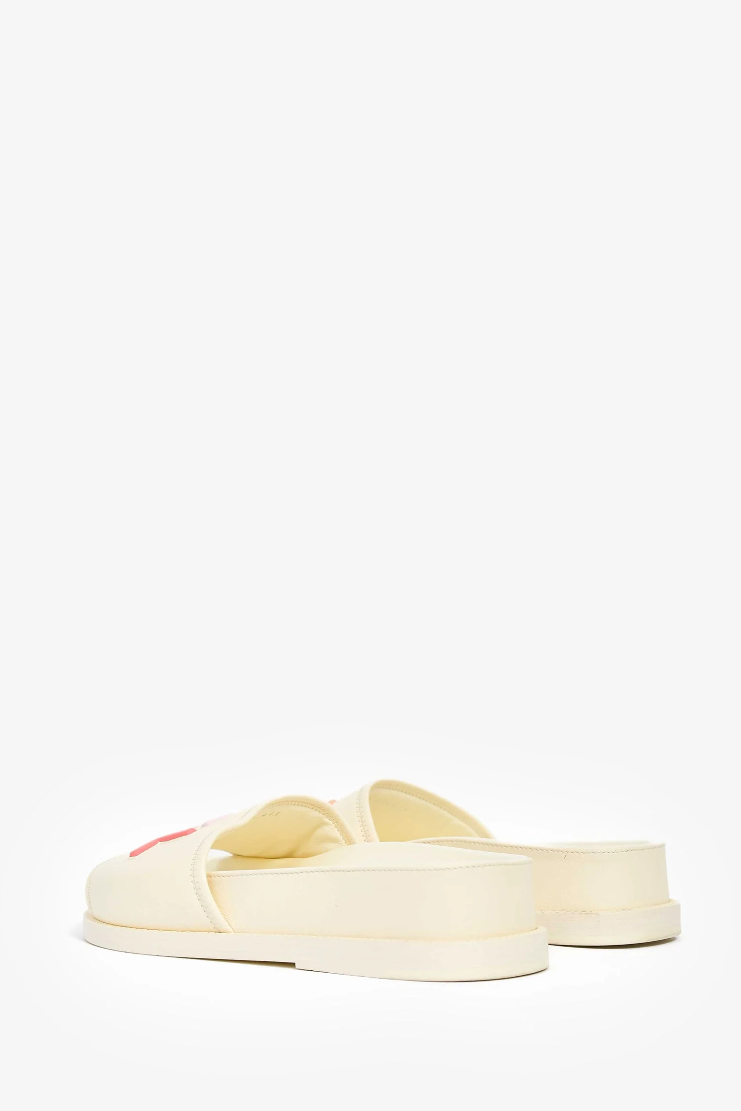 Pre-Loved Chanel™ 2022 Cream Leather Pastel 'CHANEL' Slides Size 38 - Image 4