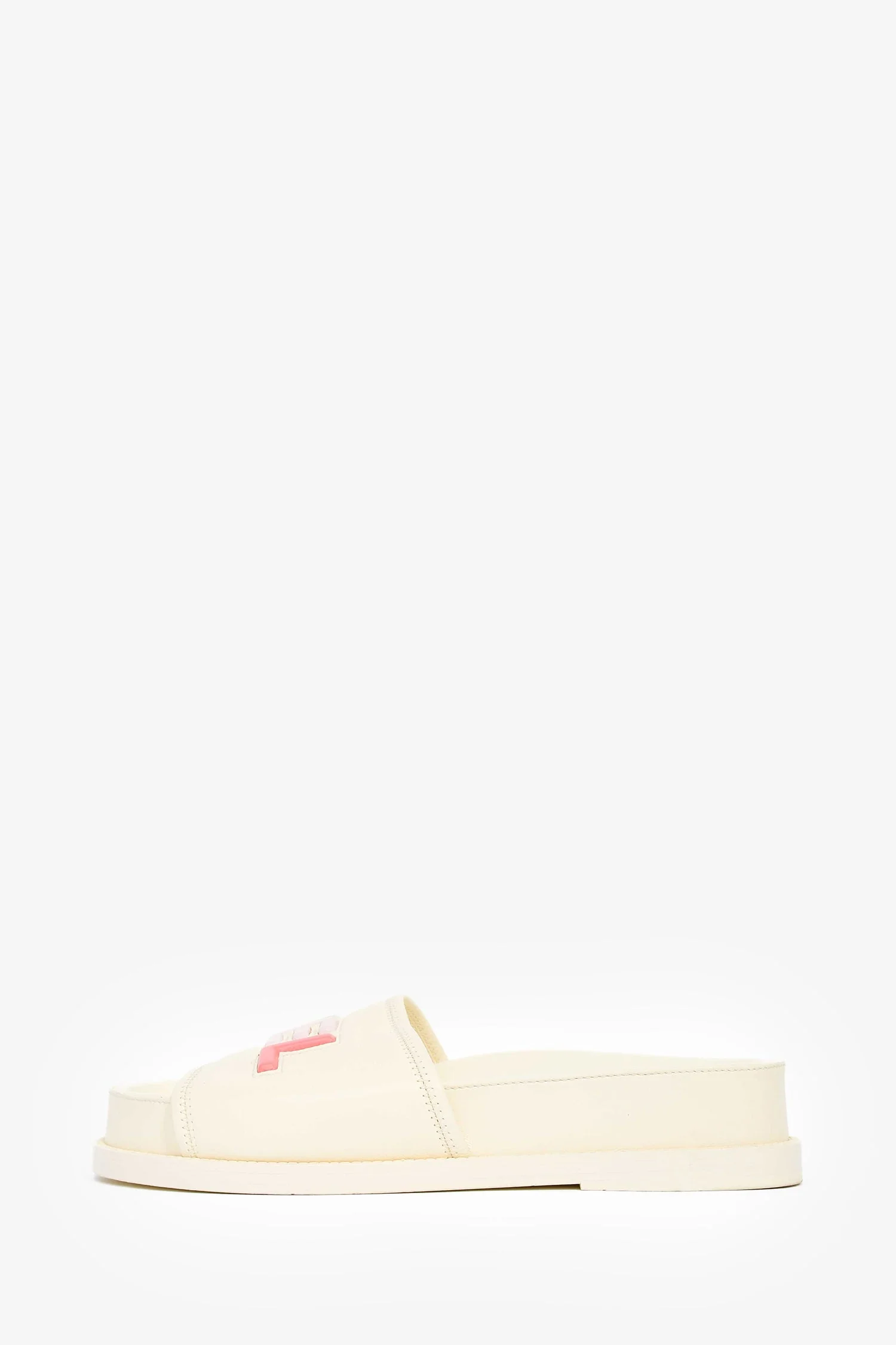 Pre-Loved Chanel™ 2022 Cream Leather Pastel 'CHANEL' Slides Size 38 - Image 5