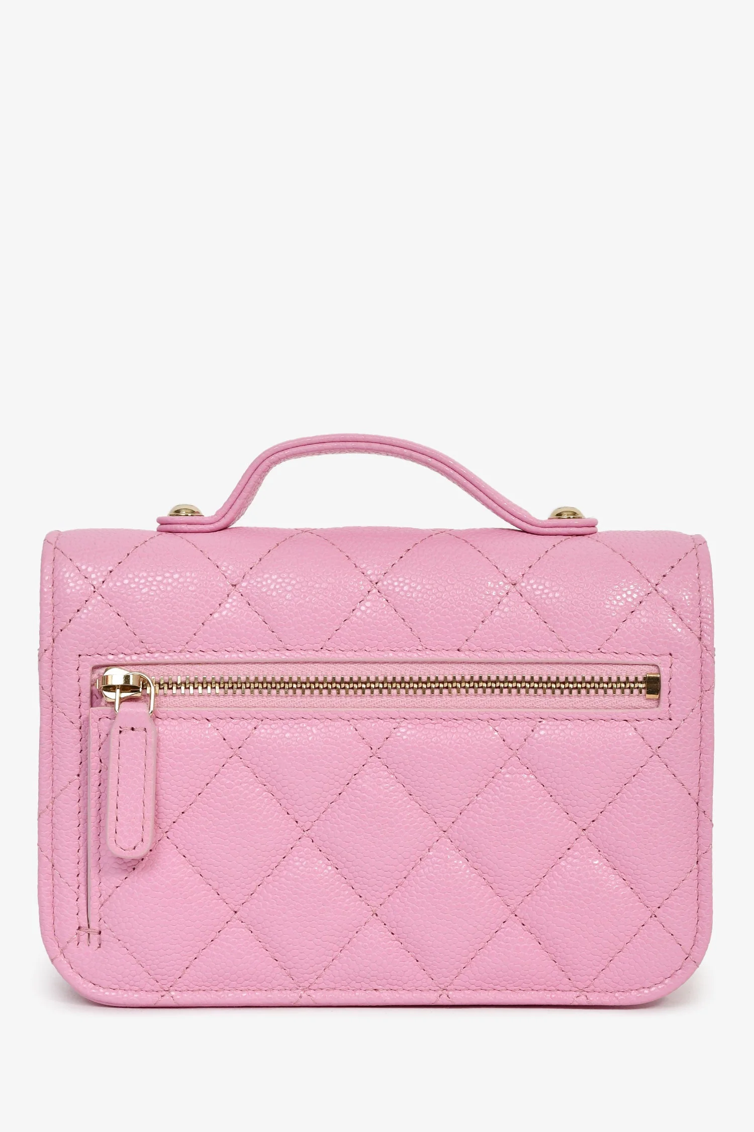 Pre-Loved Chanel™ 2022+ Lilac Caviar Leather Business Affinity Clutch On Chain - Image 2
