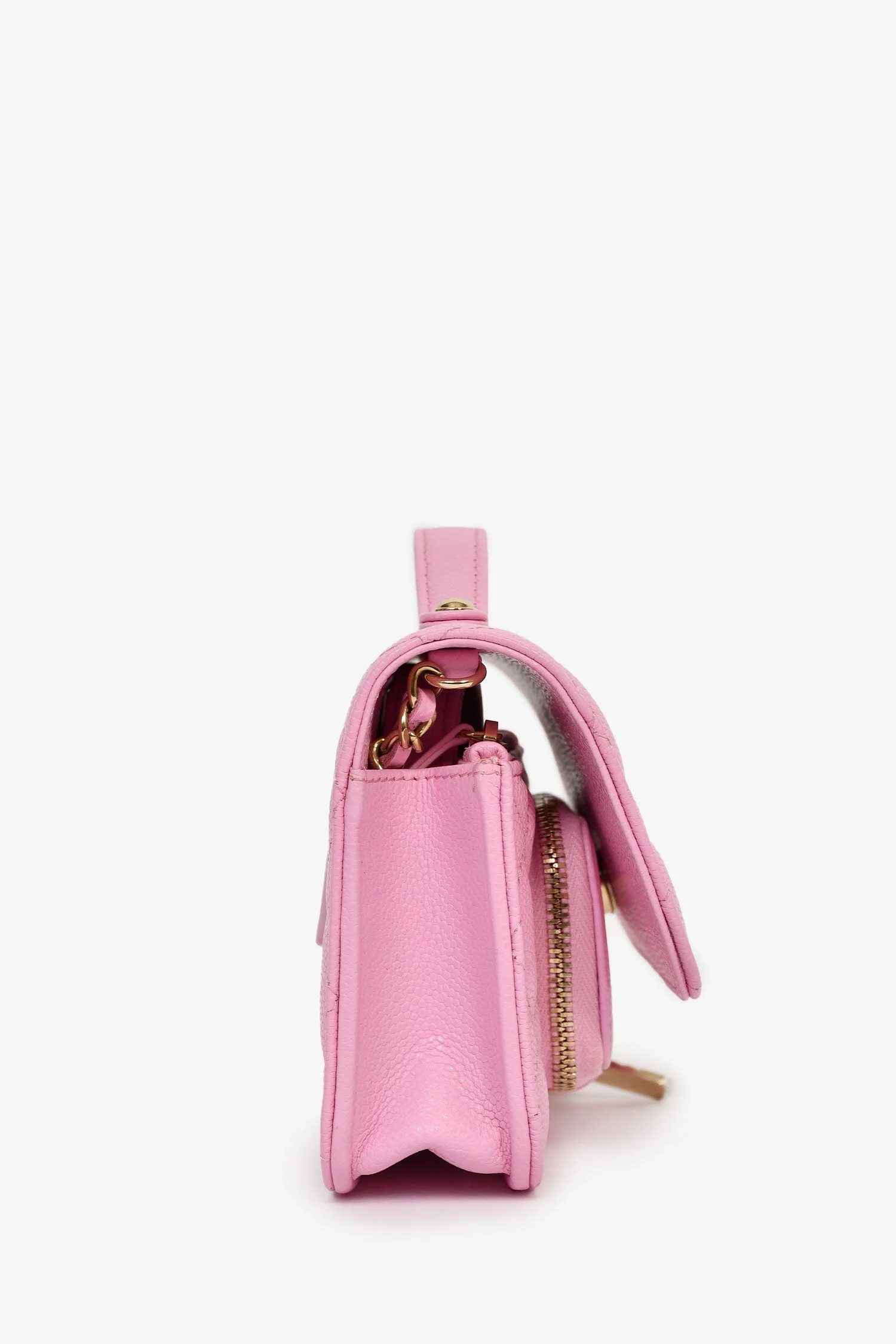Pre-Loved Chanel™ 2022+ Lilac Caviar Leather Business Affinity Clutch On Chain - Image 3