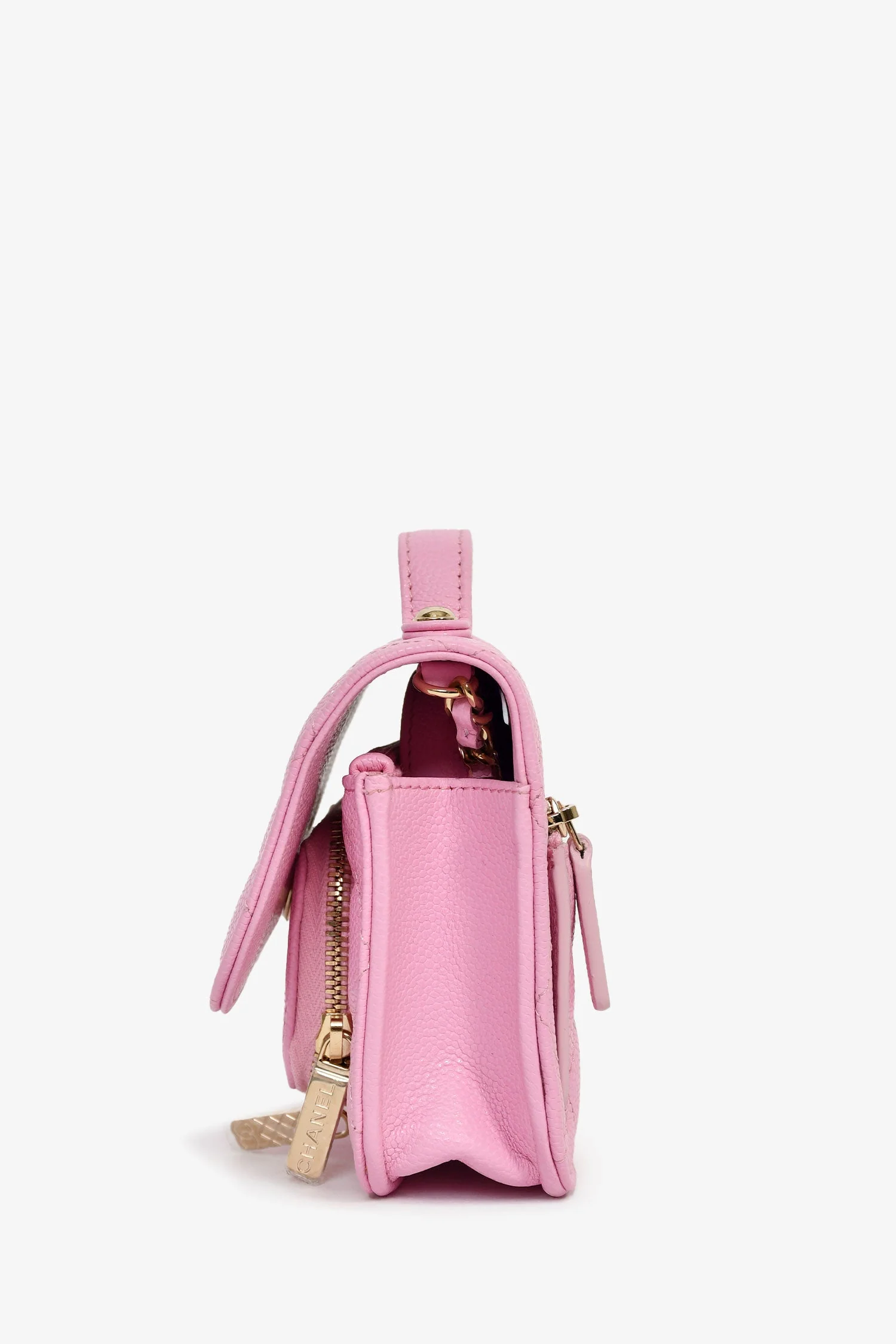 Pre-Loved Chanel™ 2022+ Lilac Caviar Leather Business Affinity Clutch On Chain - Image 4