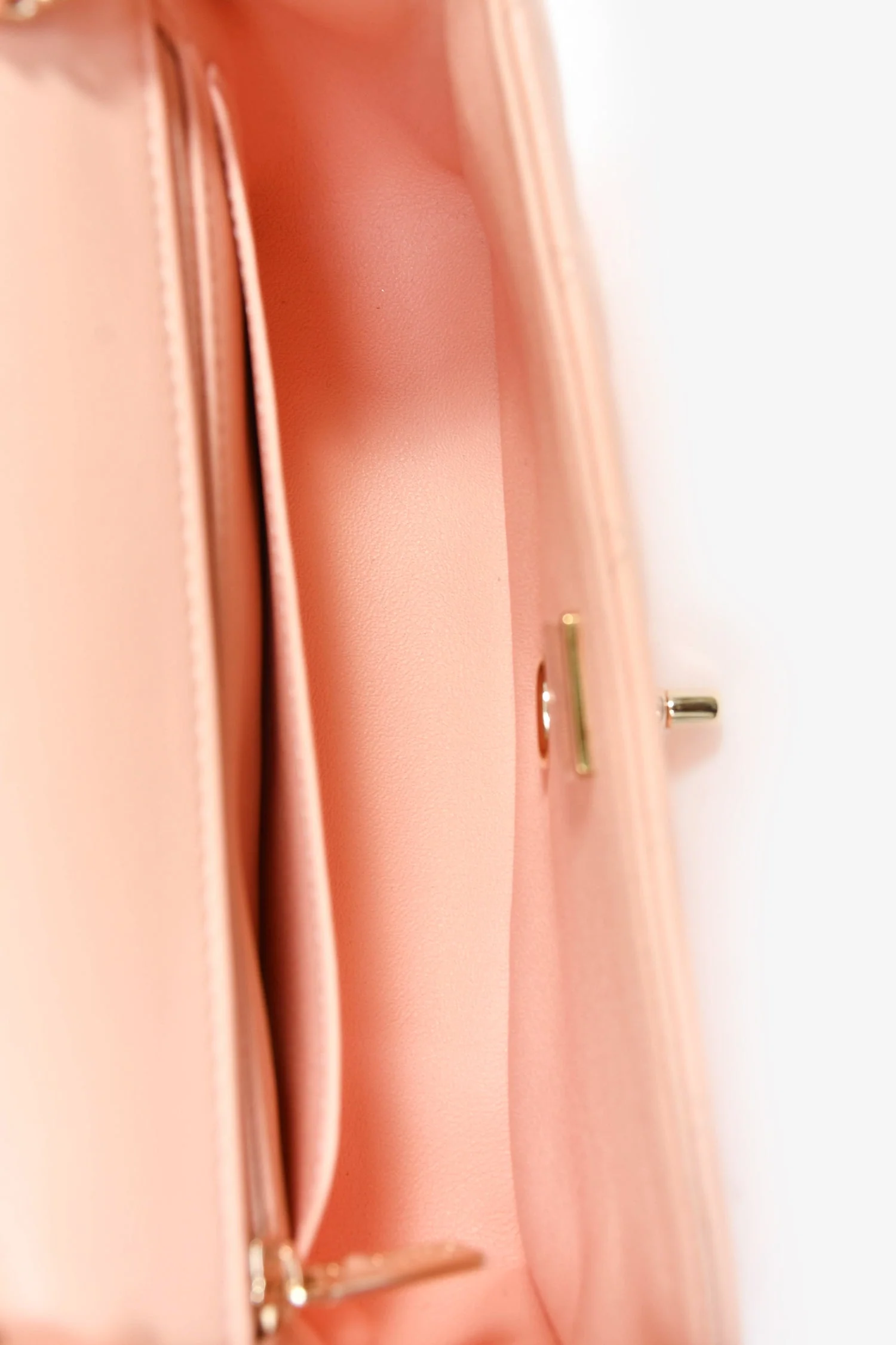 Pre-Loved Chanel™ 2022+ Peach-Pink Lambskin Mini Rectangle Classic Flap Bag - Image 6
