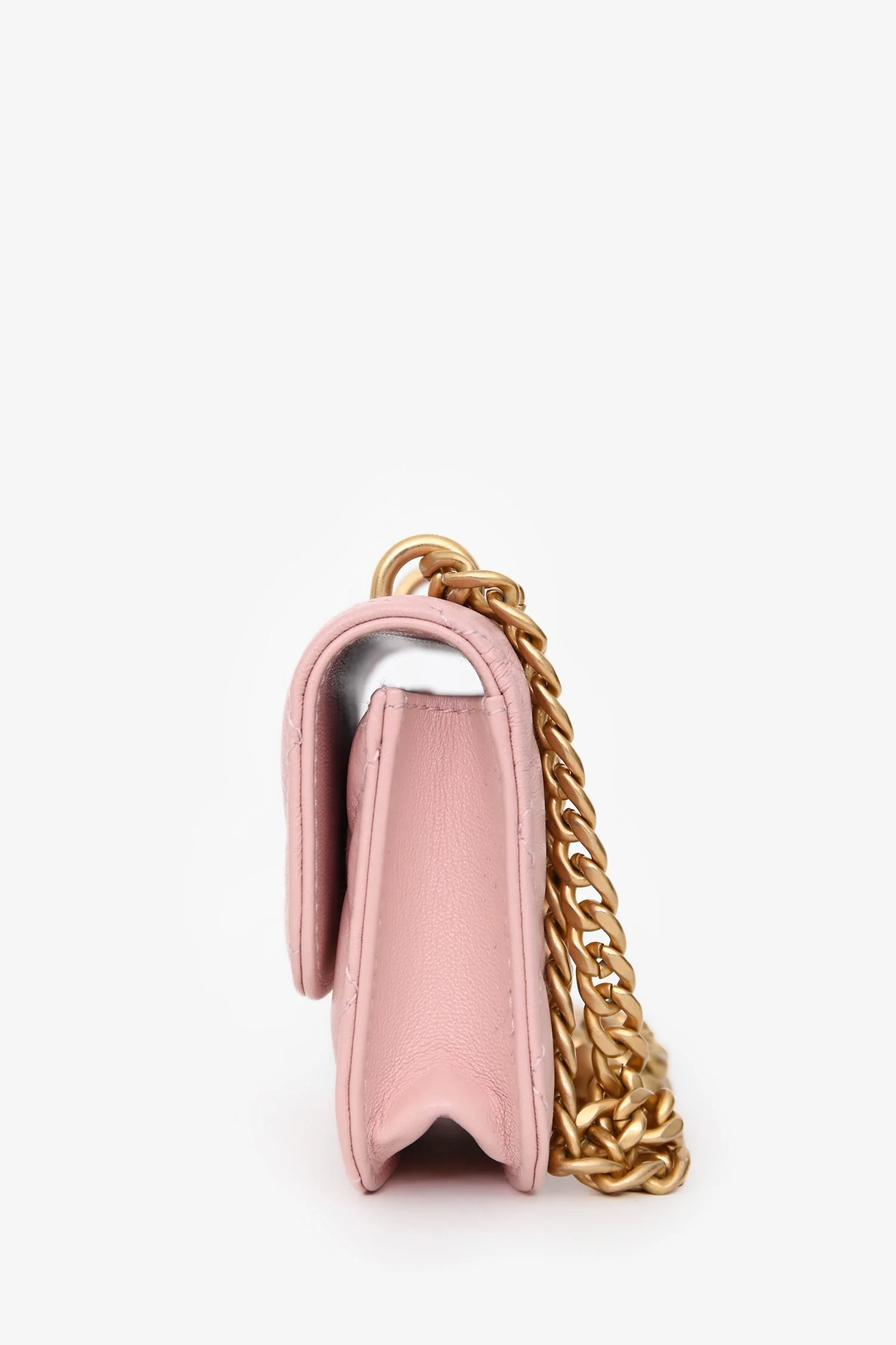 Pre-Loved Chanel™ 2022+ Pink Leather Mini Classic Clutch Crossbody Bag - Image 4