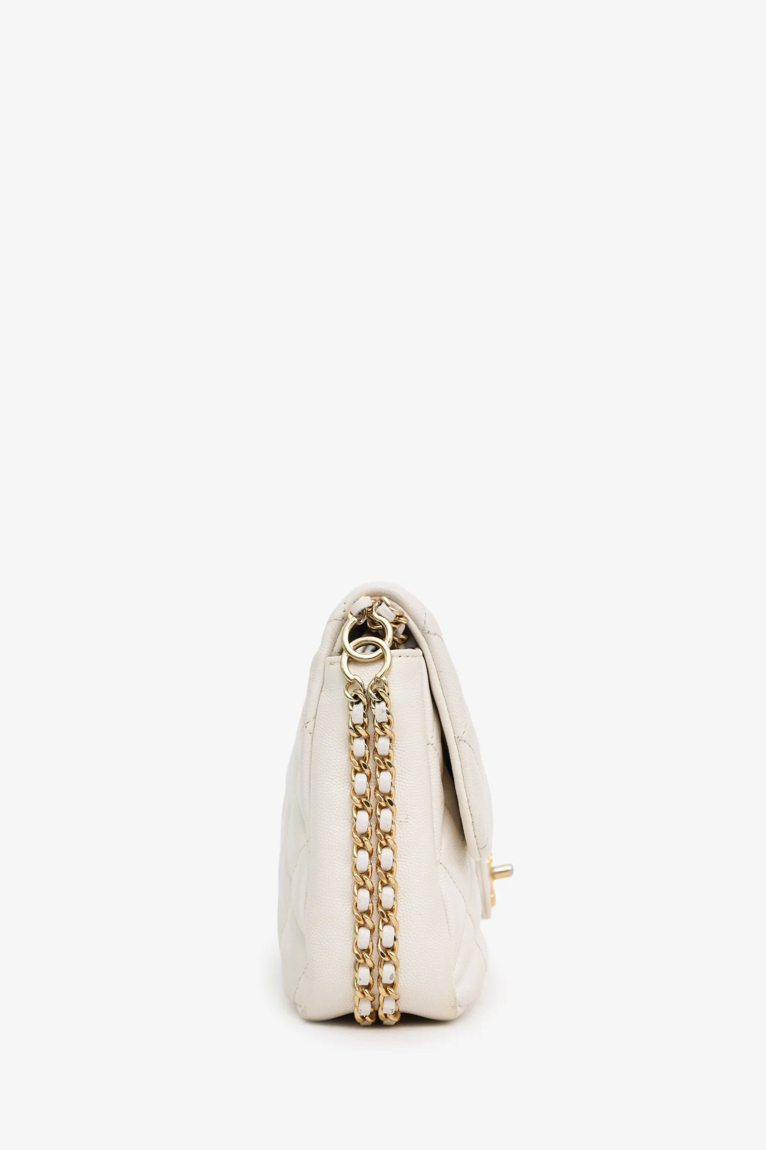 Chanel™ 2022 White Caviar Quilted Leather Small CC You Flap Bag (Pre-Loved ) - Image 3