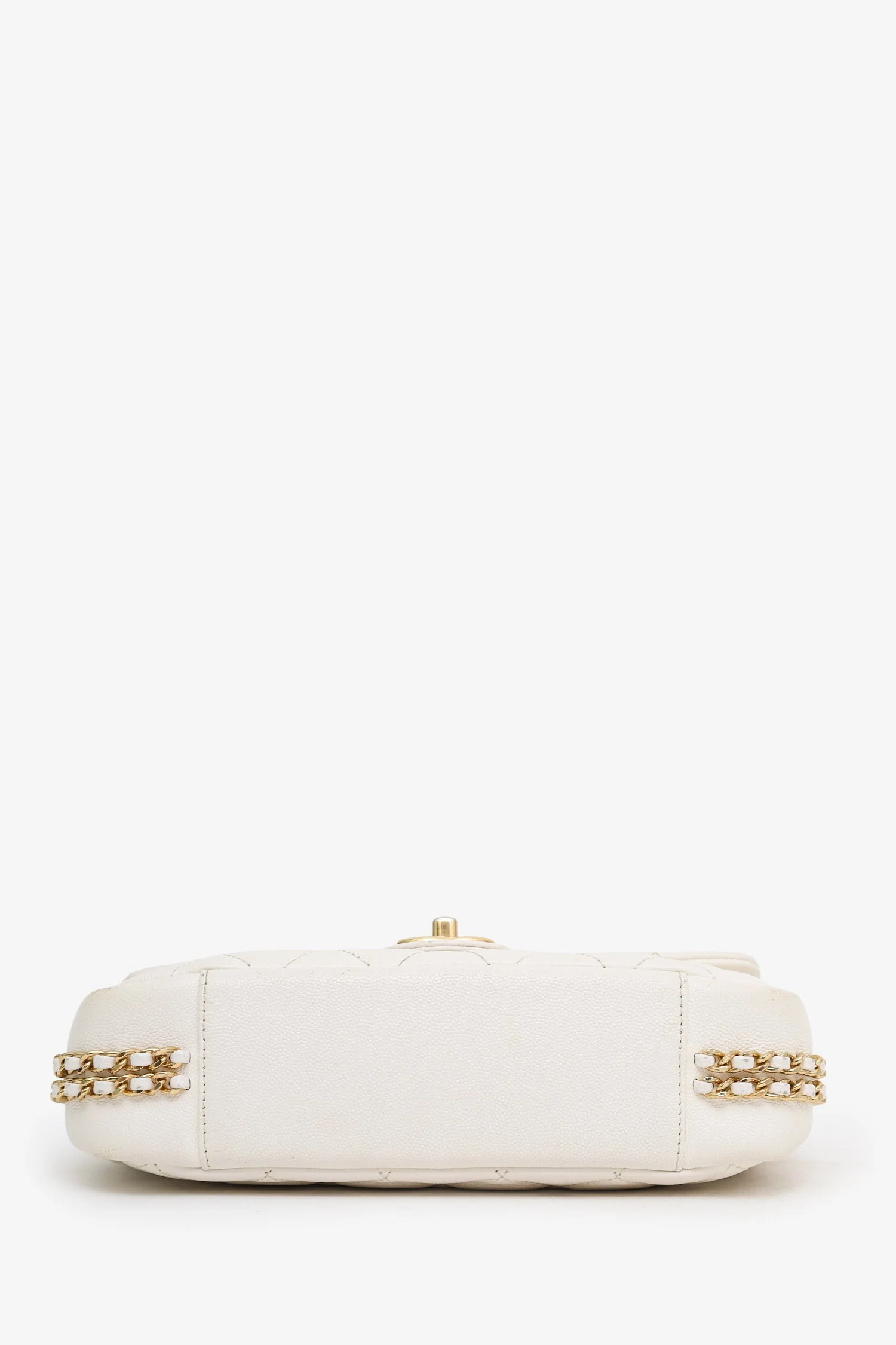 Chanel™ 2022 White Caviar Quilted Leather Small CC You Flap Bag (Pre-Loved ) - Image 5