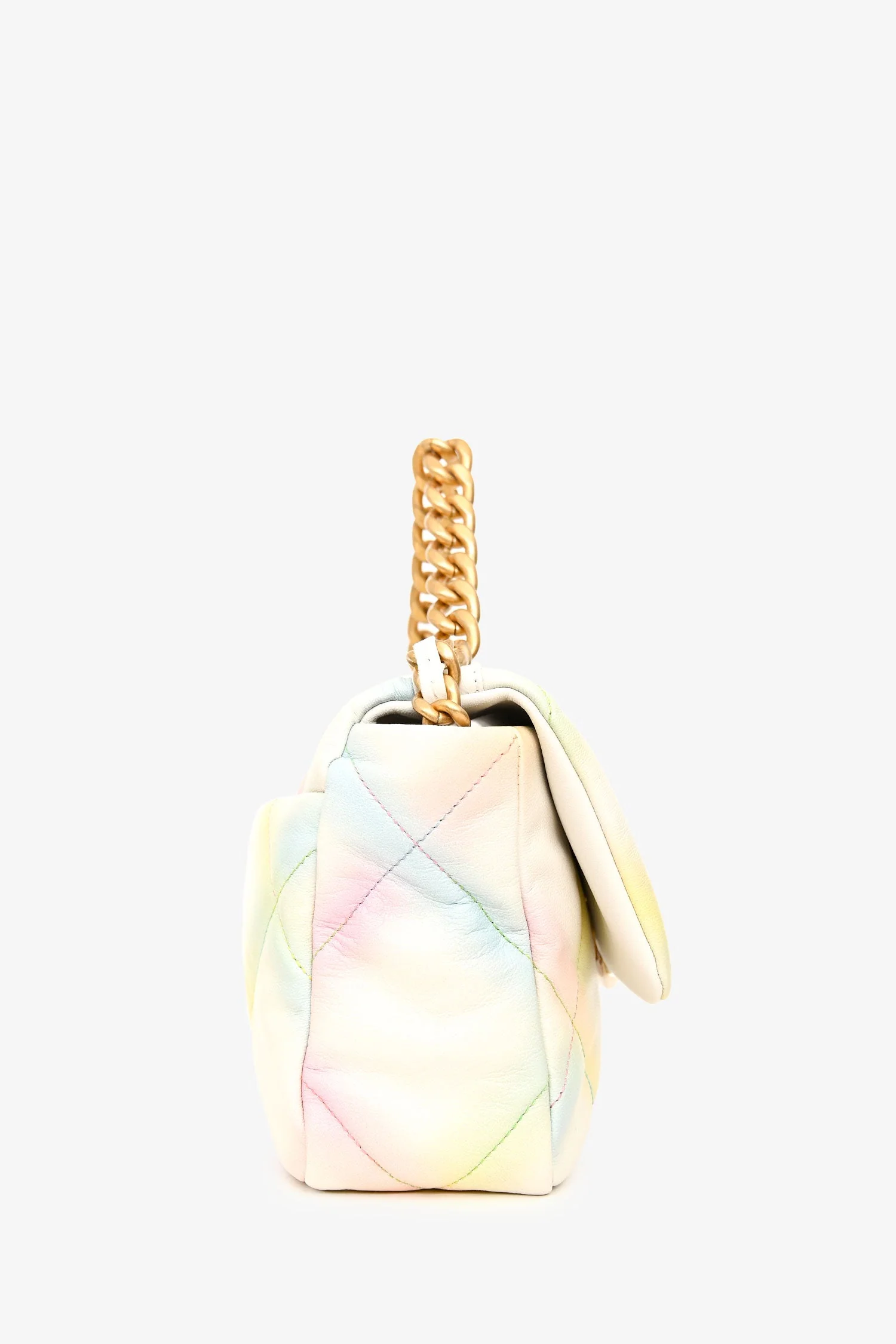Chanel™ 2022 White Multicolour Leather Medium Flap 19 (Pre-Loved ) - Image 3