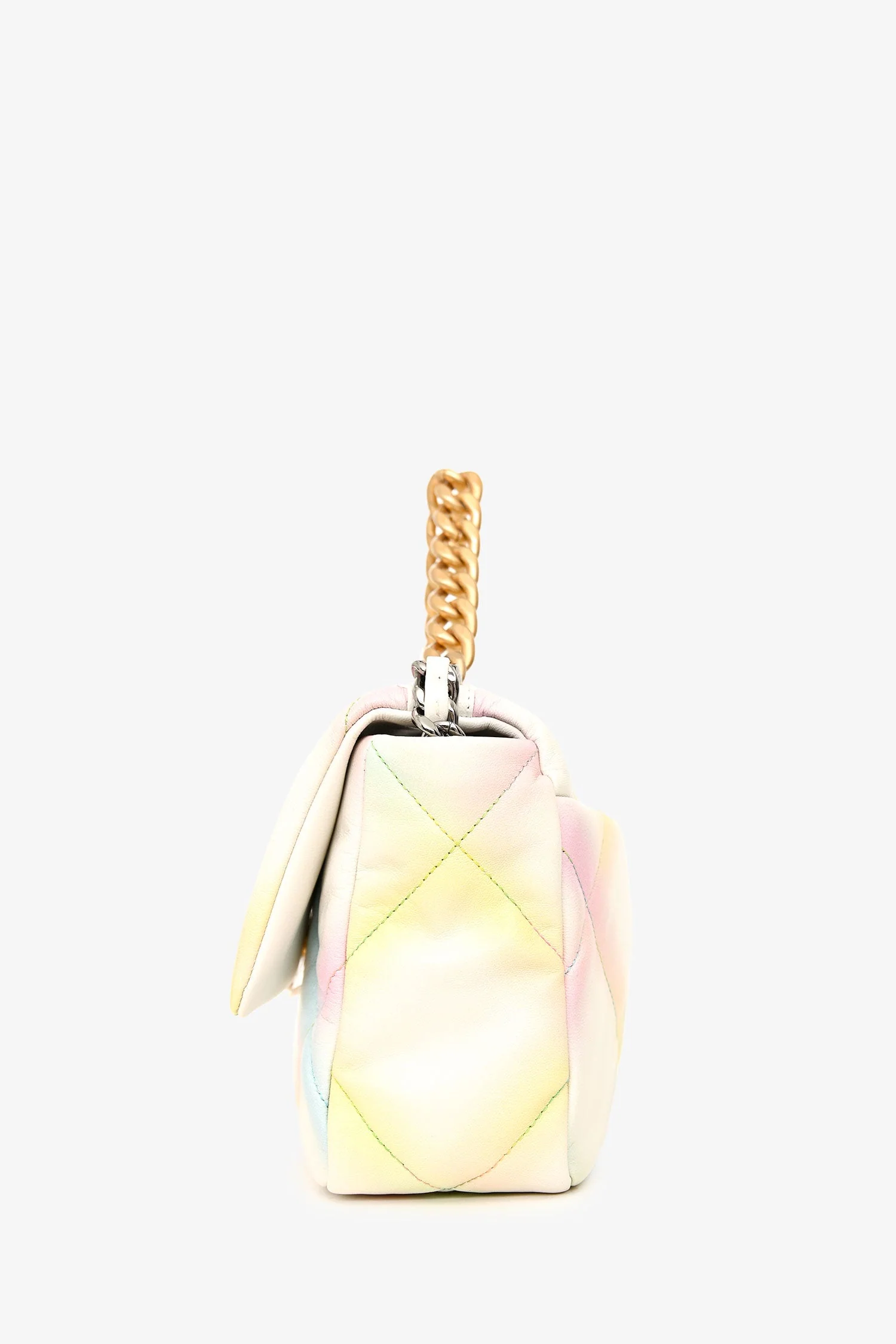 Chanel™ 2022 White Multicolour Leather Medium Flap 19 (Pre-Loved ) - Image 4
