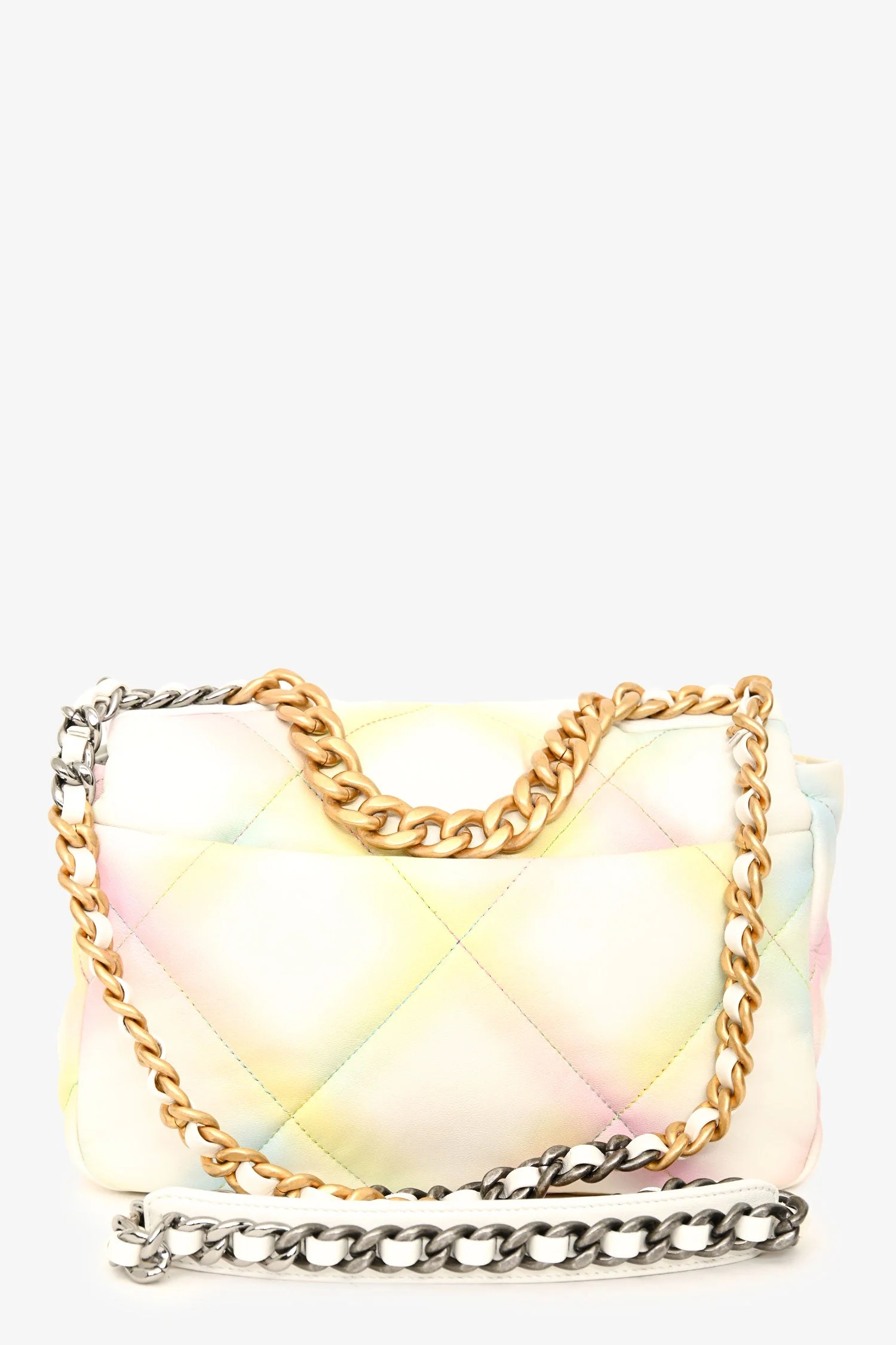 Chanel™ 2022 White Multicolour Leather Medium Flap 19 (Pre-Loved ) - Image 7