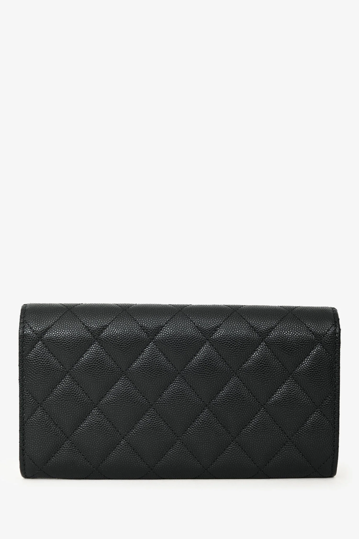 Pre-Loved Chanel™ 2023 Black Quilted Caviar Leather L-Gusset Flap Wallet - Image 2