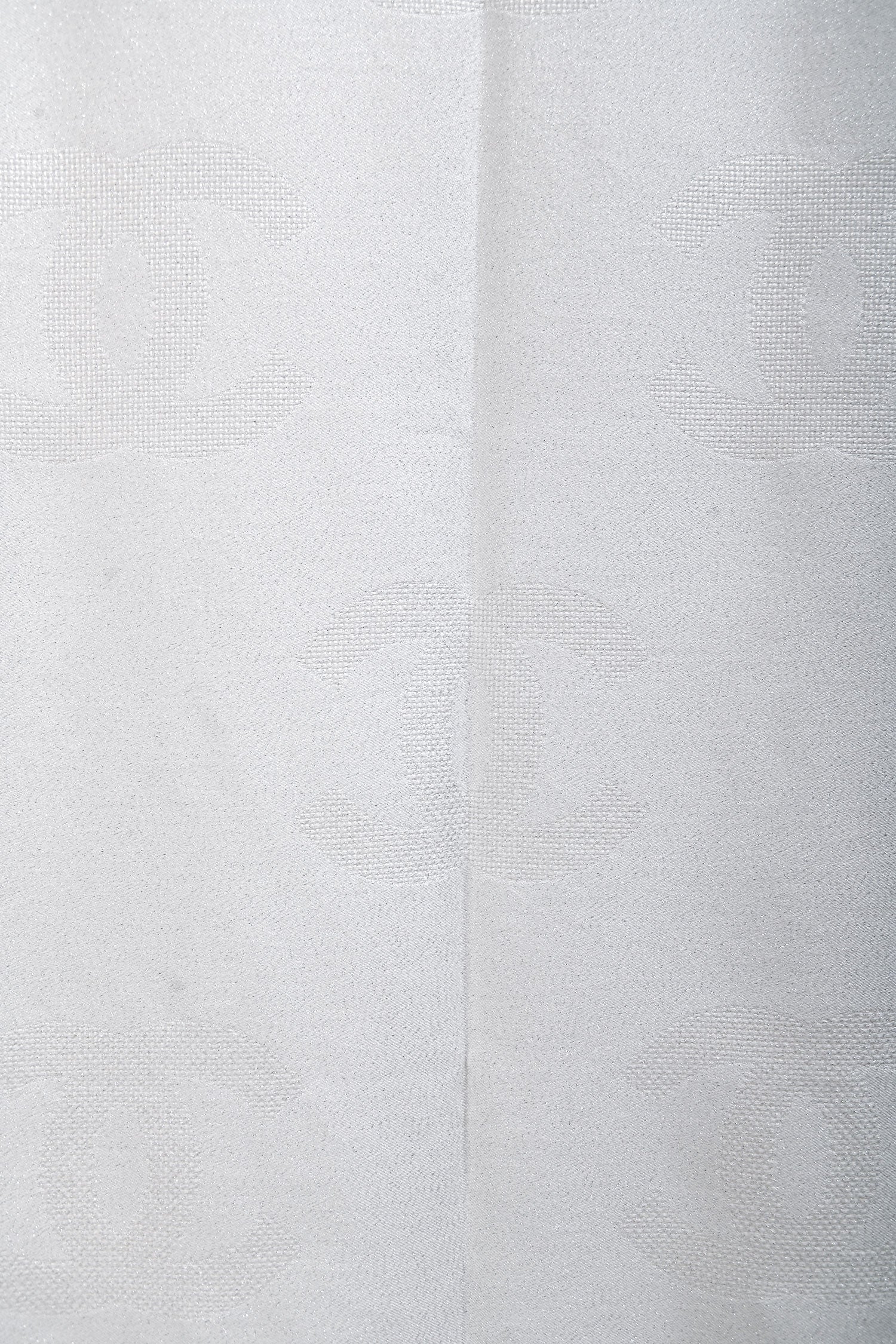 Pre-Loved Chanel™ 2023 White/Silver Metallic Silk/Cashmere CC Logo Scarf - Image 2