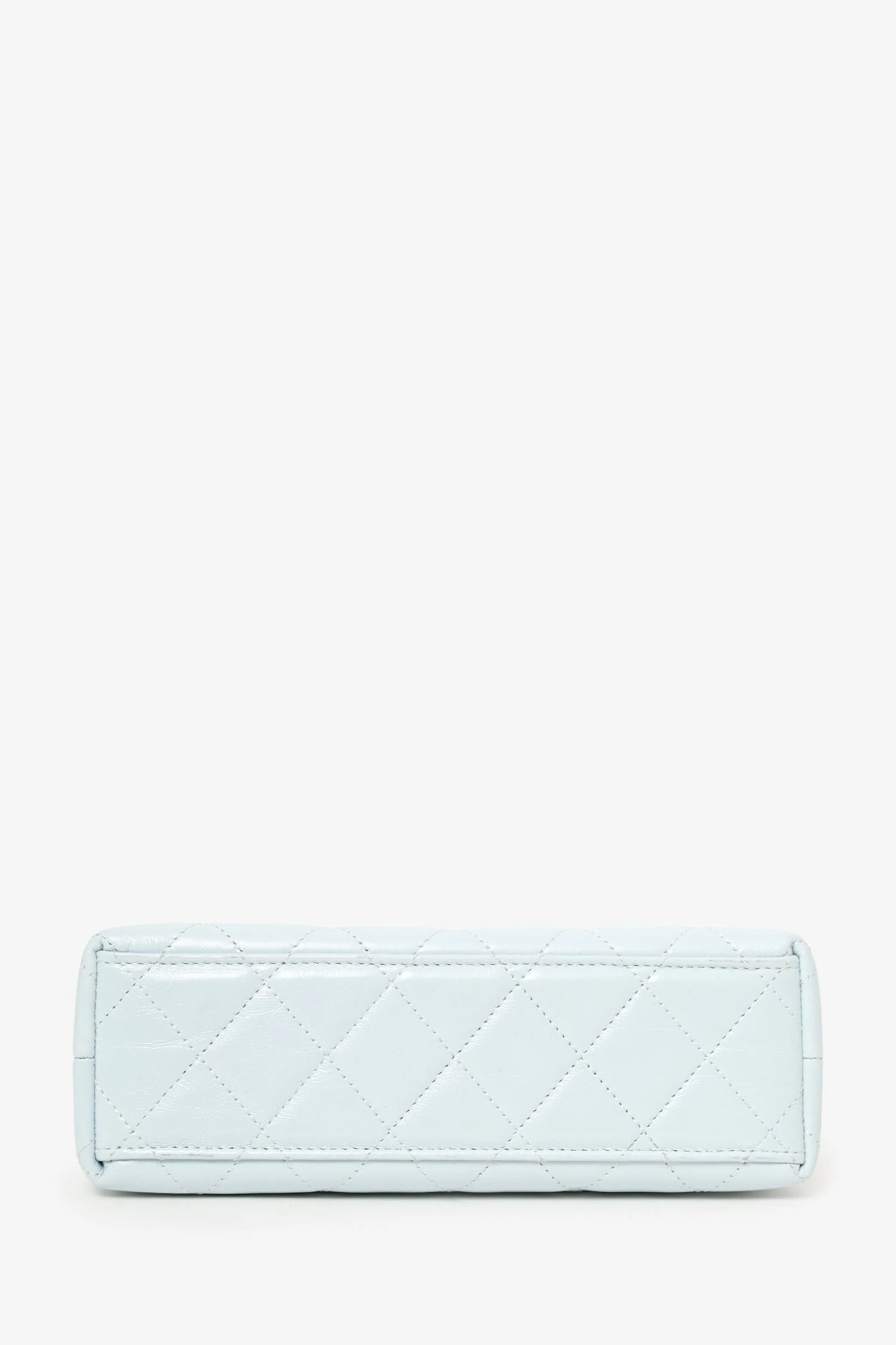 Pre-Loved Chanel™ 2024 Baby Blue Shiny Aged Calfskin Quilted Mini Kelly Shopper - Image 5