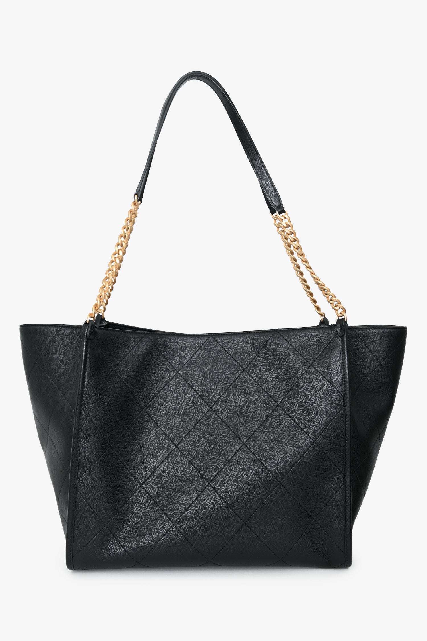 Pre-Loved Chanel™ 2025 Black Lambskin CC Large Shopping Tote with Pouch - Image 2