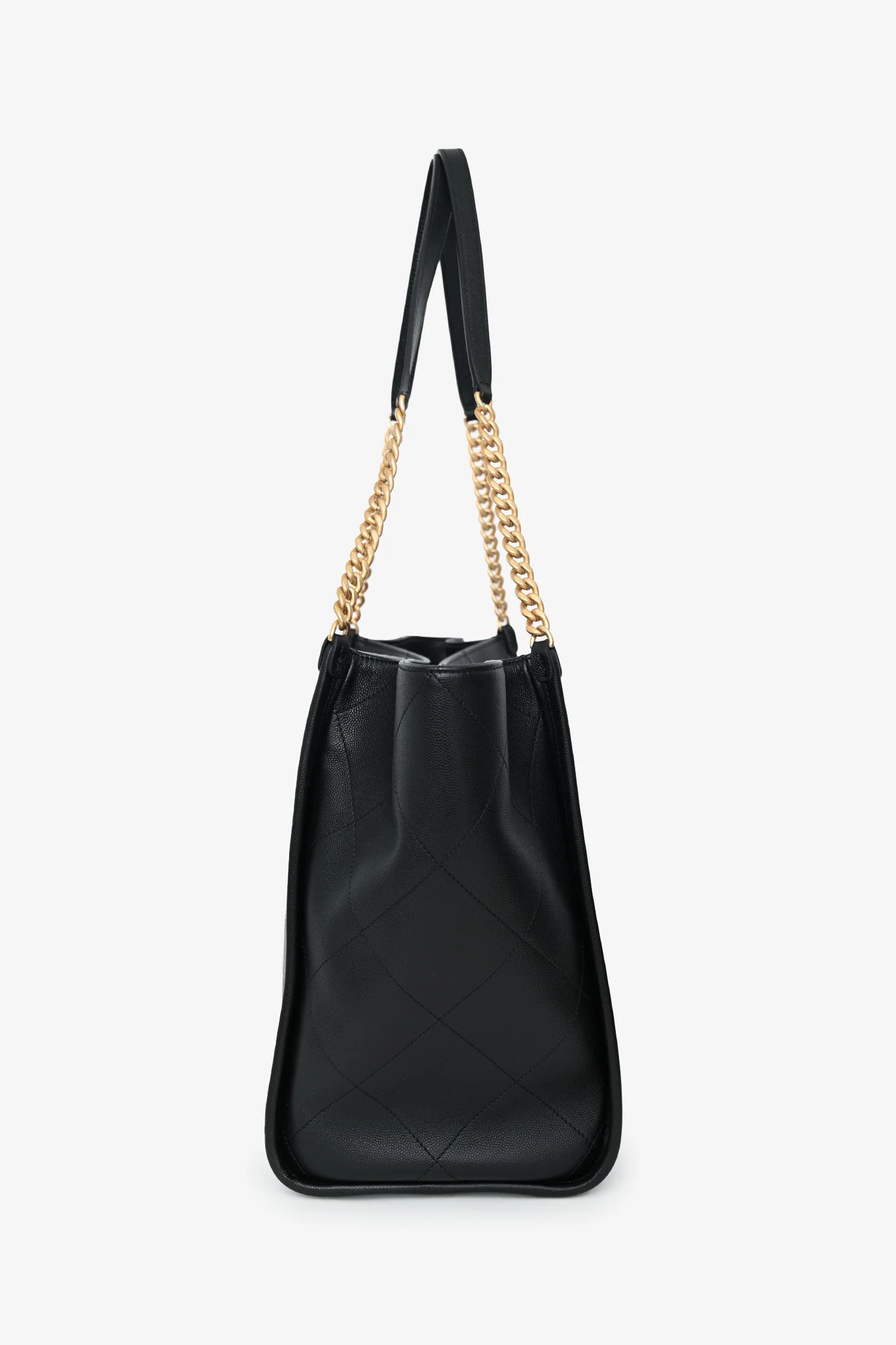 Pre-Loved Chanel™ 2025 Black Lambskin CC Large Shopping Tote with Pouch - Image 3