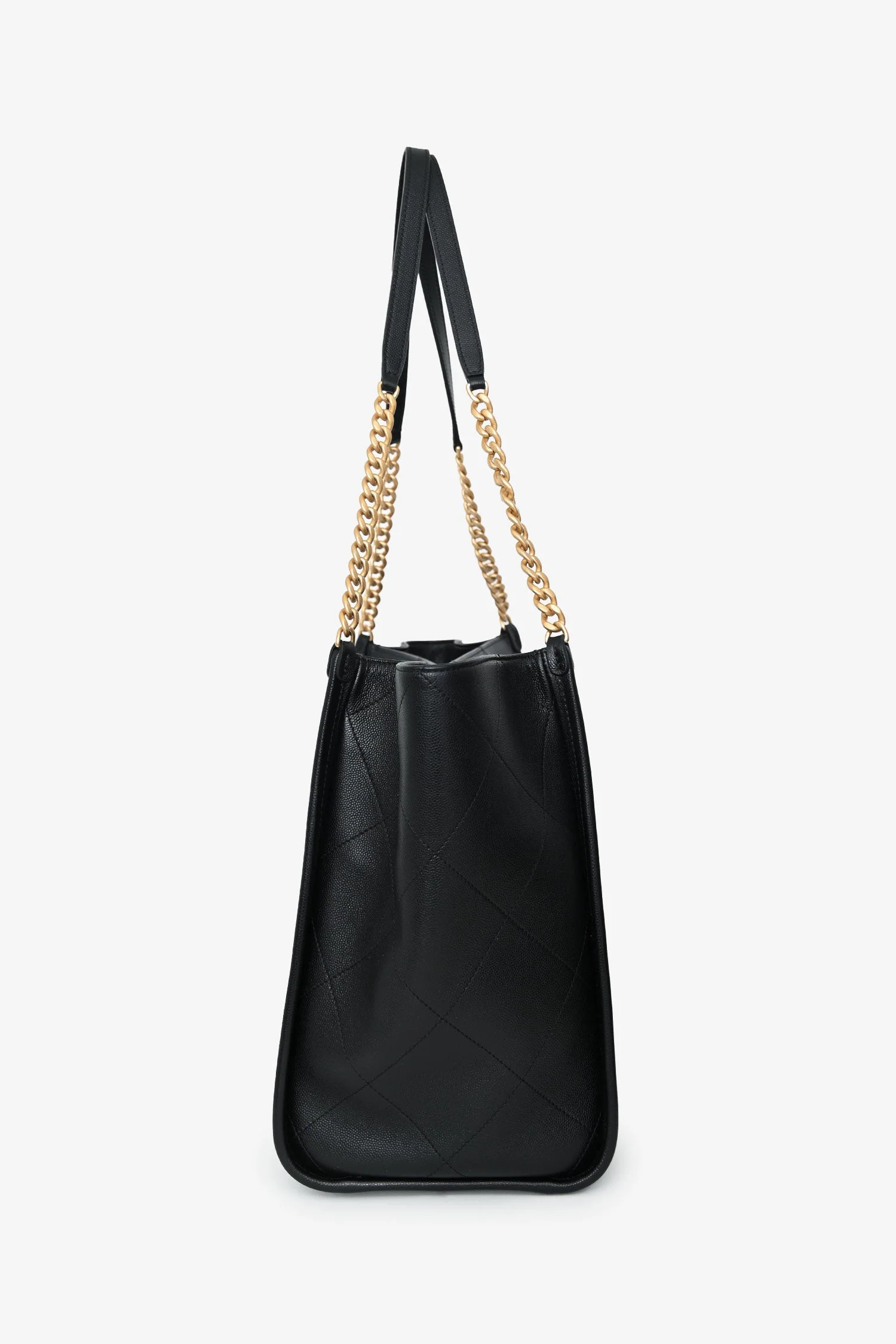 Pre-Loved Chanel™ 2025 Black Lambskin CC Large Shopping Tote with Pouch - Image 4