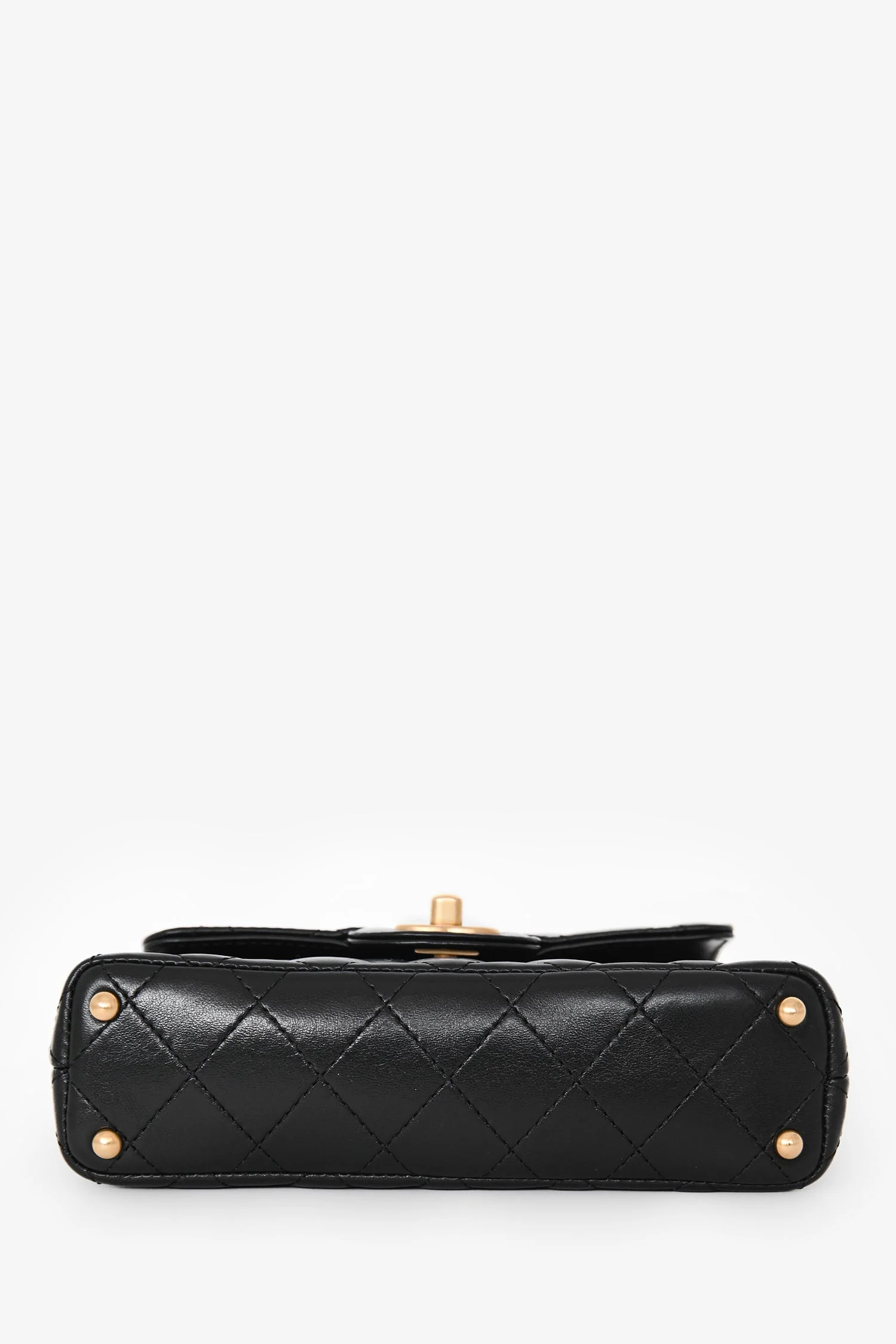 Chanel™ 2025 Black Lambskin Mini Top Handle Chain Bag - Image 5