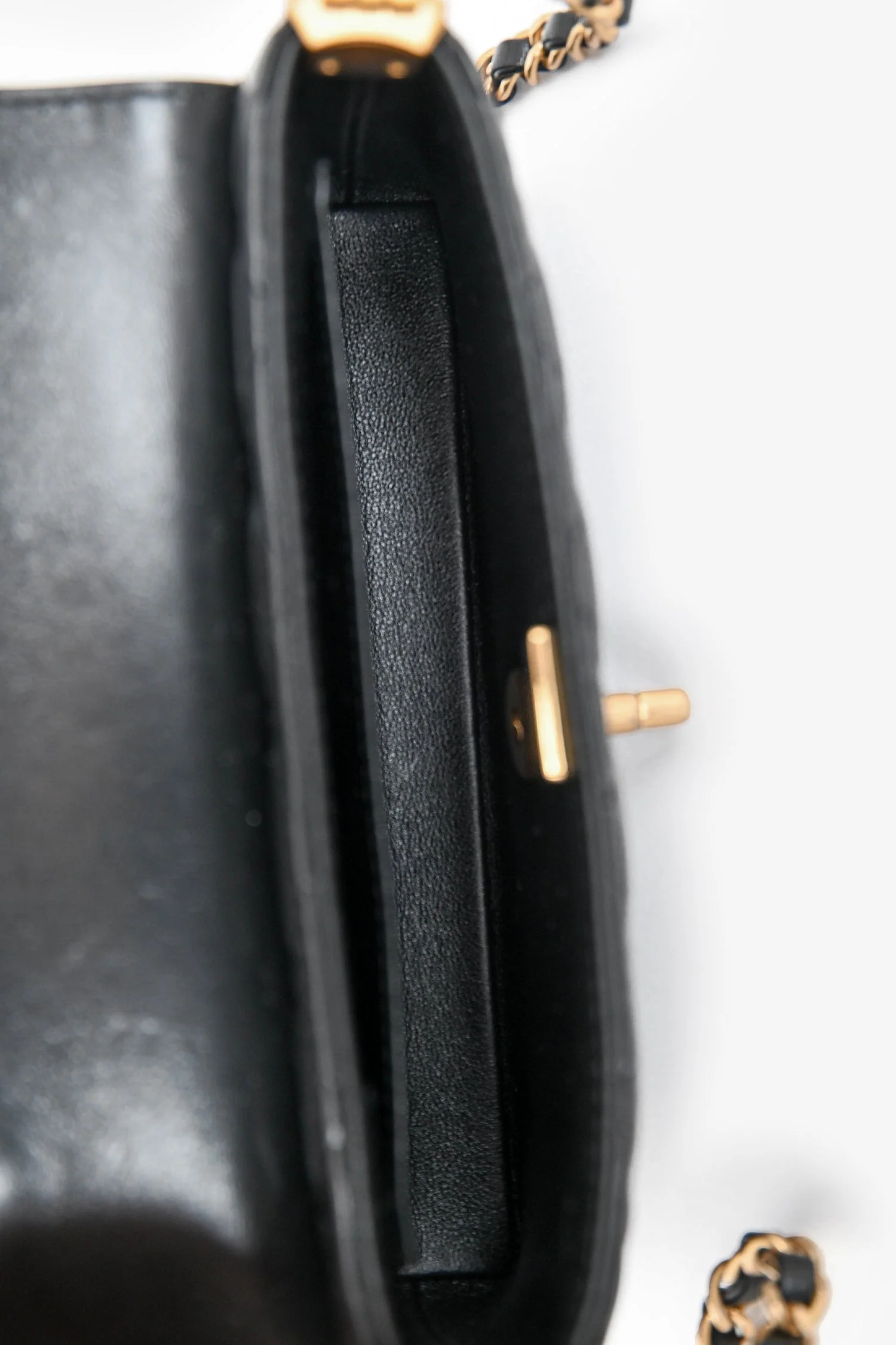 Chanel™ 2025 Black Lambskin Mini Top Handle Chain Bag - Image 6