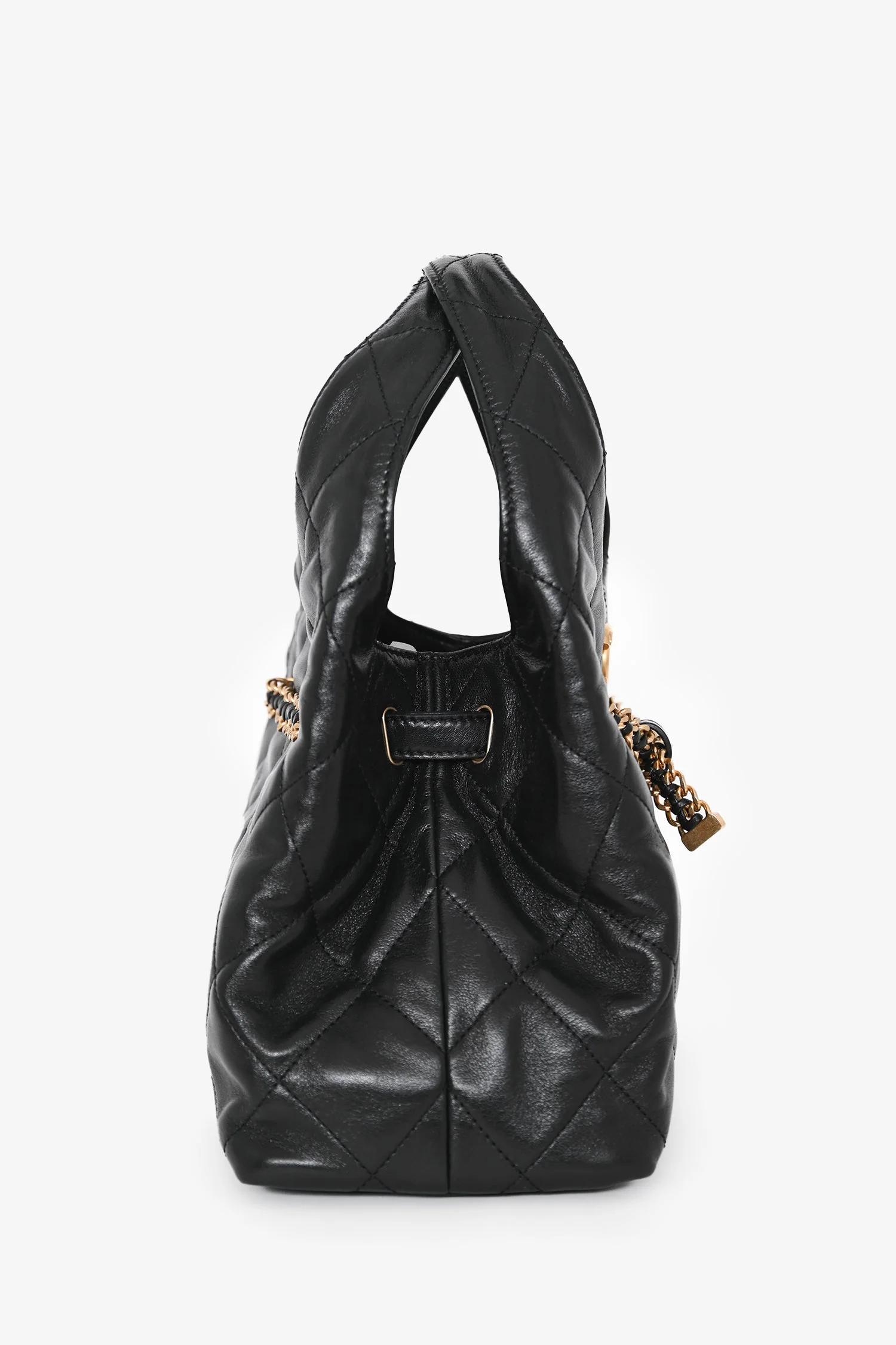 Pre-Loved Chanel™ 2025 Black Lambskin Small 25 Quilted Chain Buckle Bag - Image 3