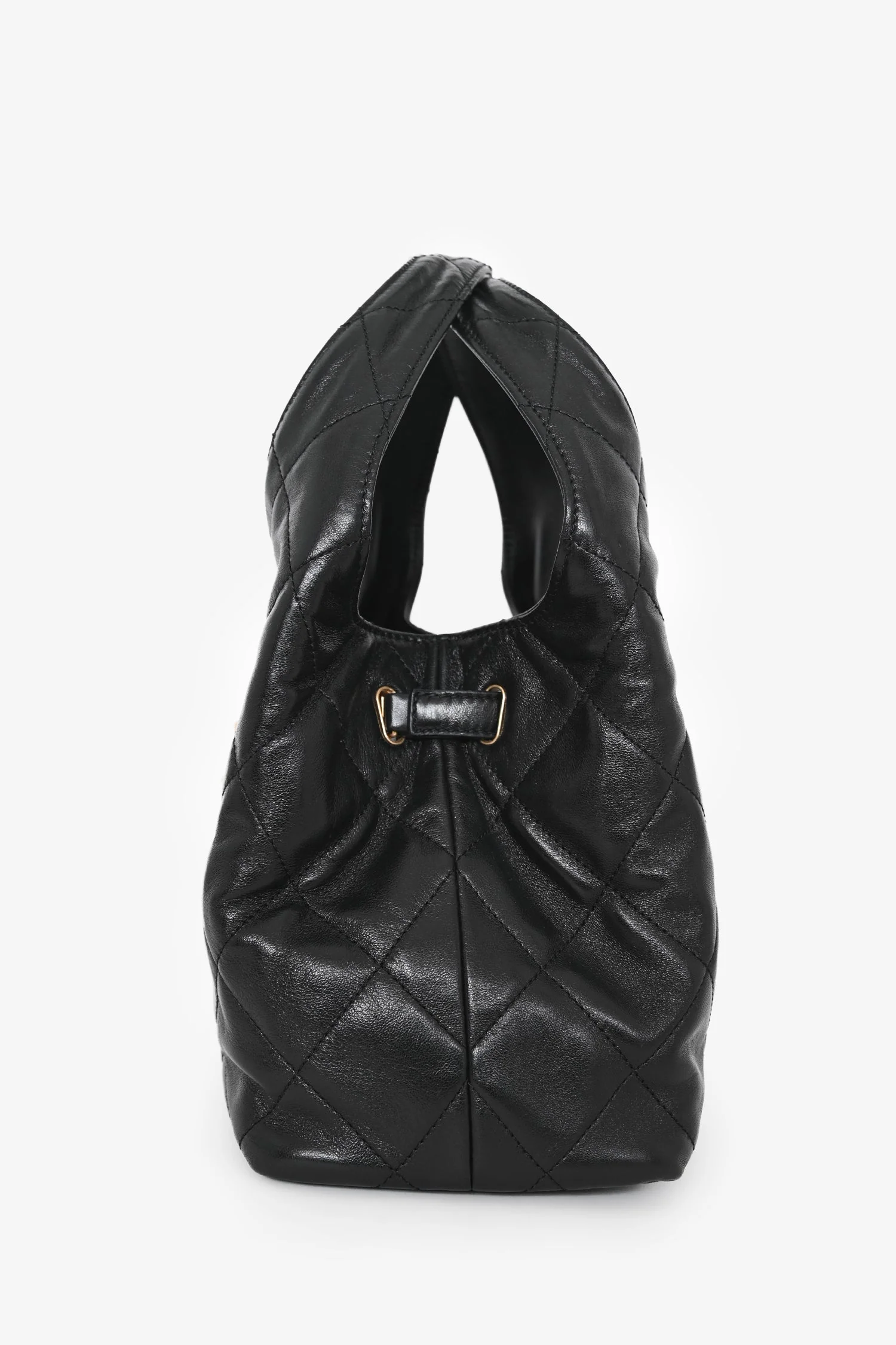Pre-Loved Chanel™ 2025 Black Lambskin Small 25 Quilted Chain Buckle Bag - Image 4