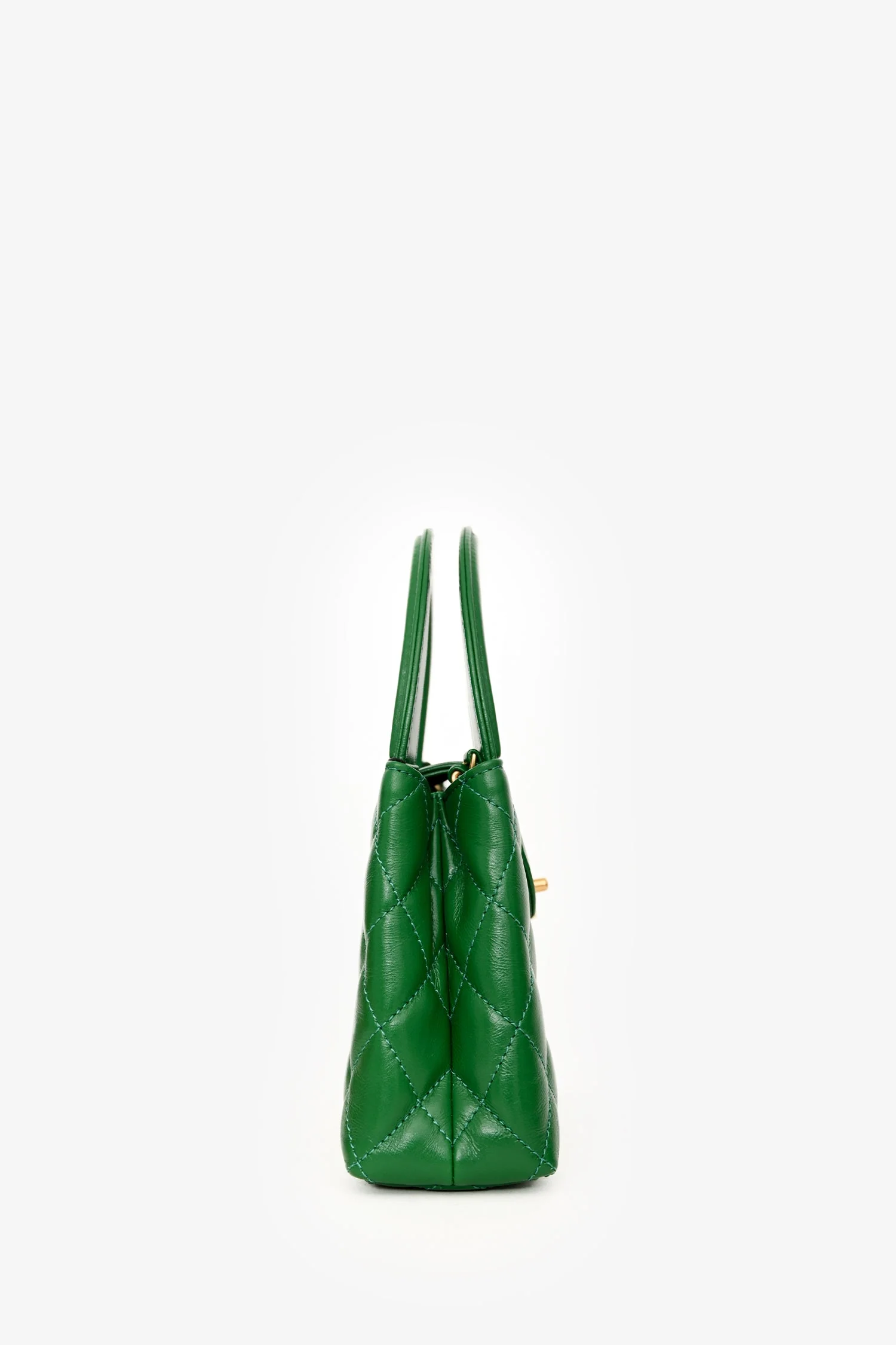 Pre-Loved Chanel™ 2025 Emerald Green Mini Kelly Shopper Tote - Image 2