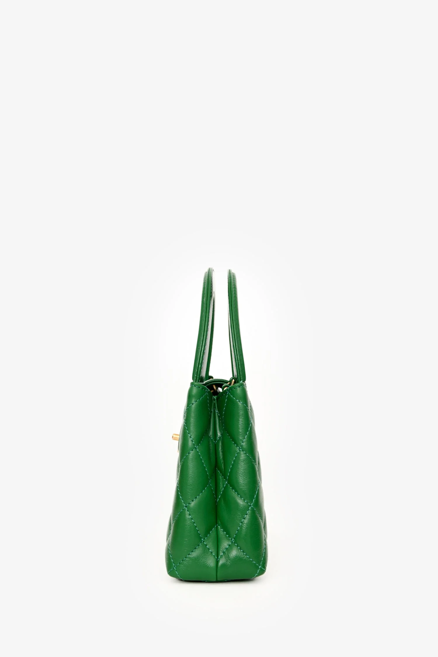 Pre-Loved Chanel™ 2025 Emerald Green Mini Kelly Shopper Tote - Image 4