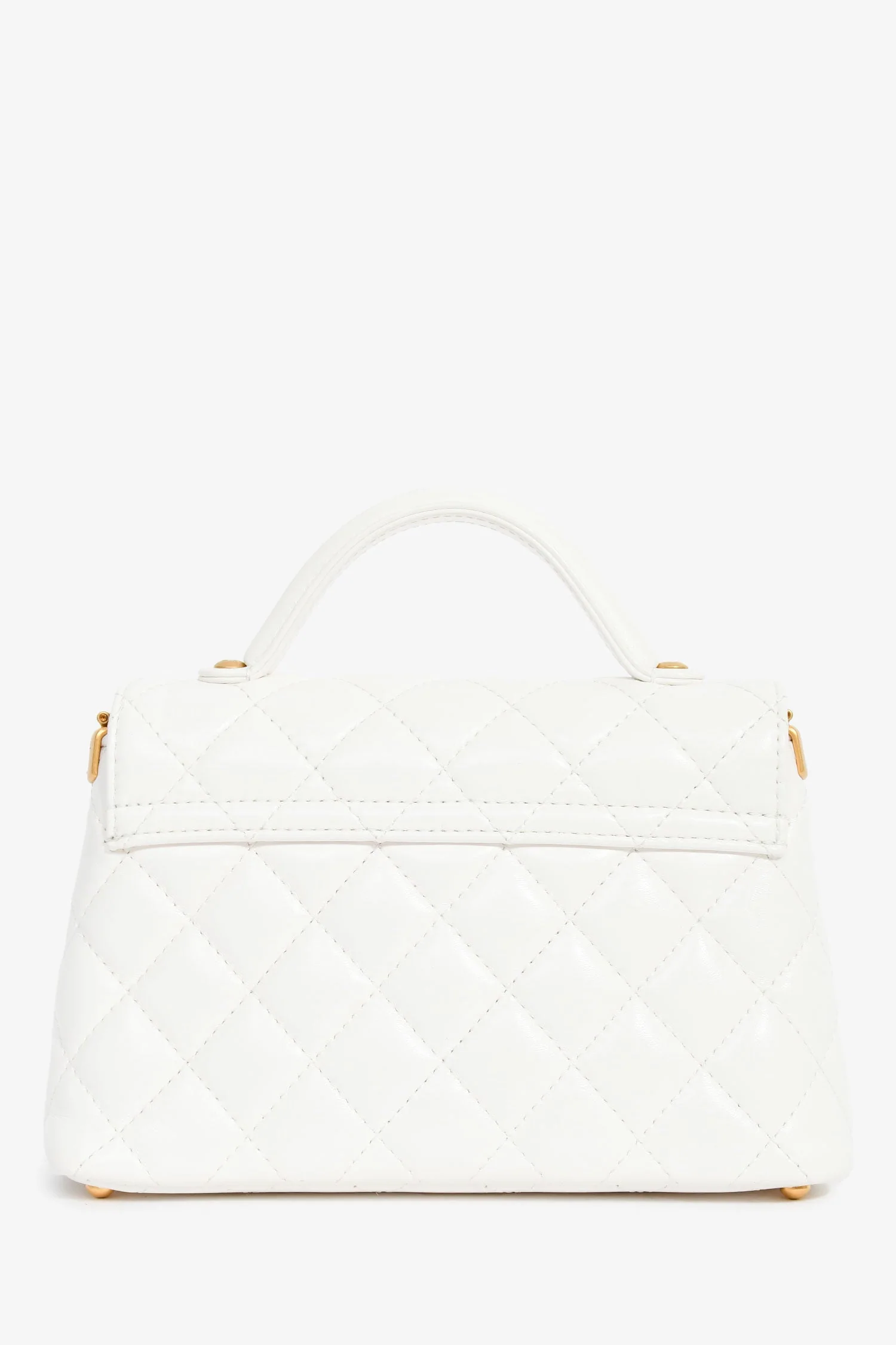 Pre-Loved Chanel™ 2025 White Lambskin Mini Rectangle Top Handle - Image 2