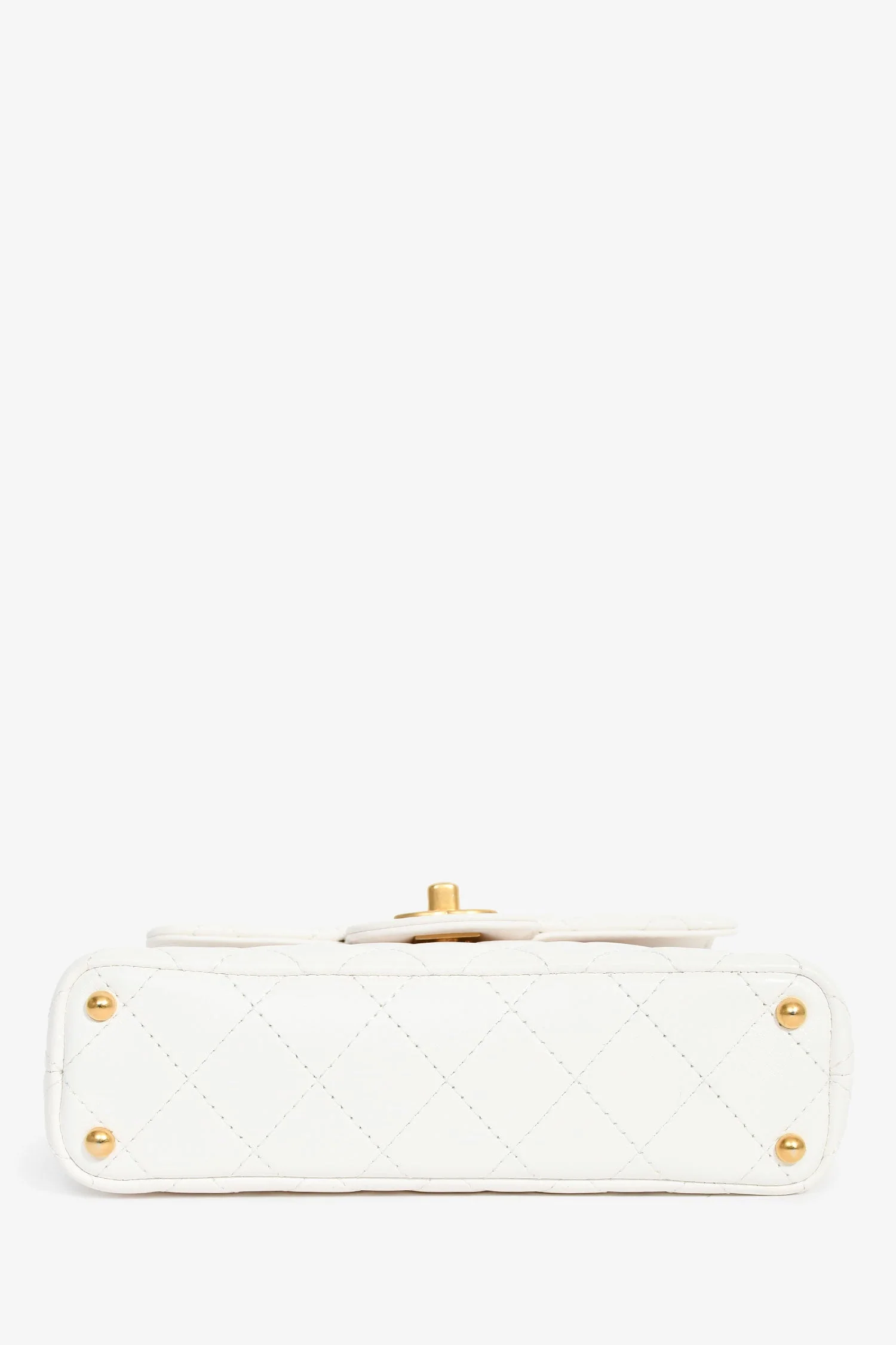 Pre-Loved Chanel™ 2025 White Lambskin Mini Rectangle Top Handle - Image 5