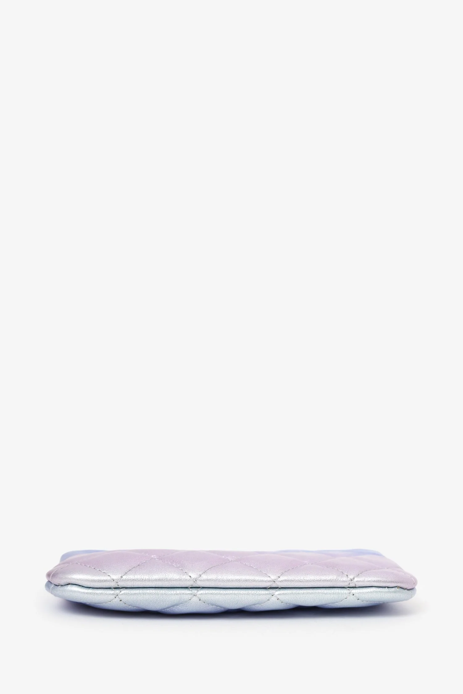 Pre-Loved Chanel™ 21K Iridescent Ombre Purple Leather Mini O-case Pouch - Image 5