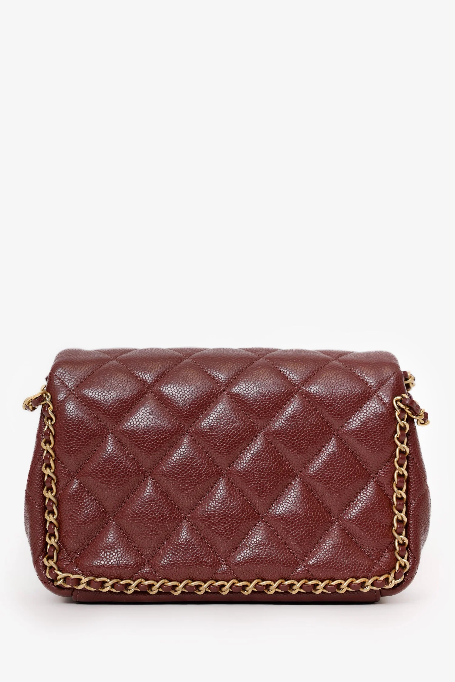 Pre-Loved Chanel™ 22B Burgundy Caviar Never Ending Chain Flap Bag - Image 2