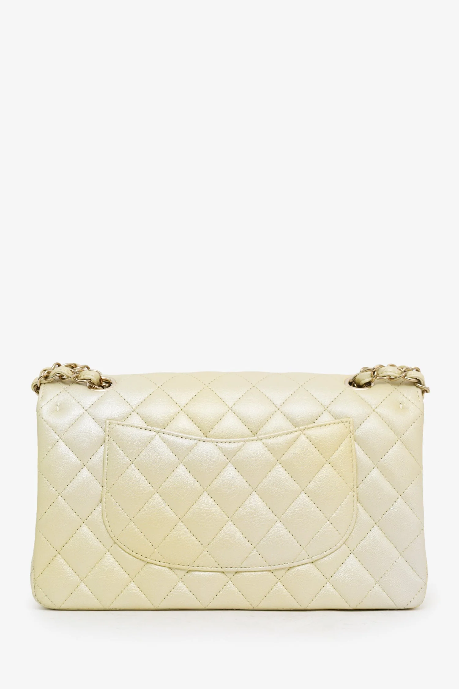 Chanel™ 22P Iridescent Yellow Quilted Leather Medium Double Flap Bag (Pre-Loved) - Image 2