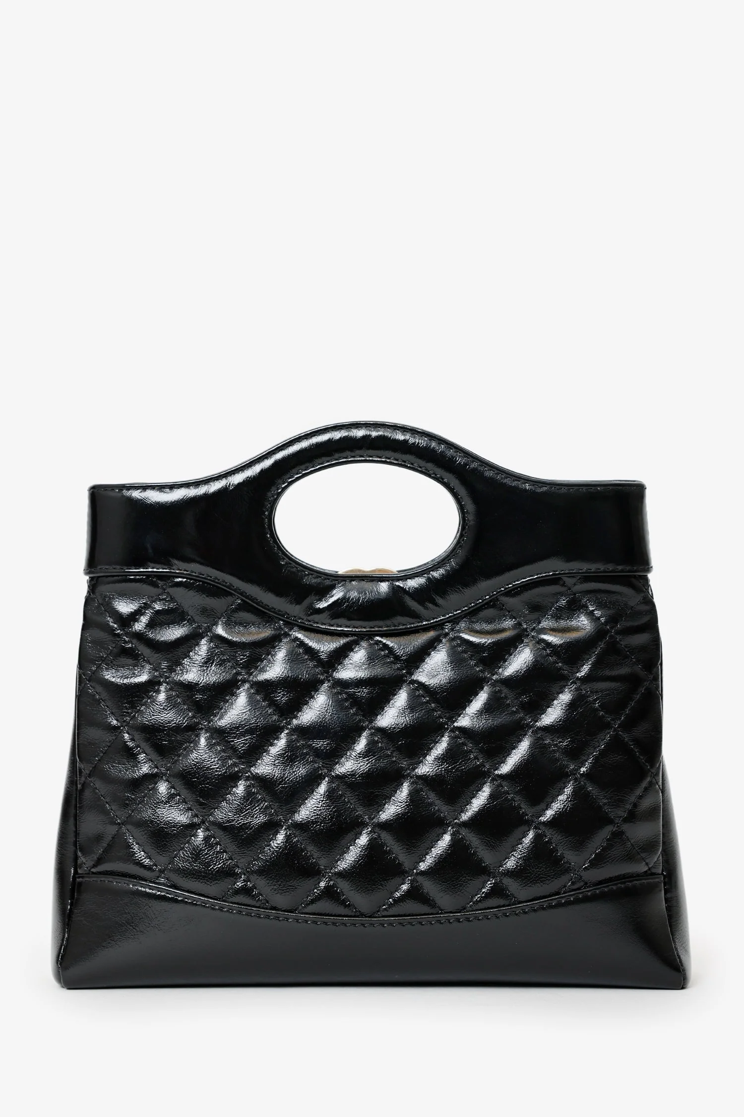 Pre-Loved Chanel™ 23A Black Calfskin Mini 31 Shopping Tote - Image 2