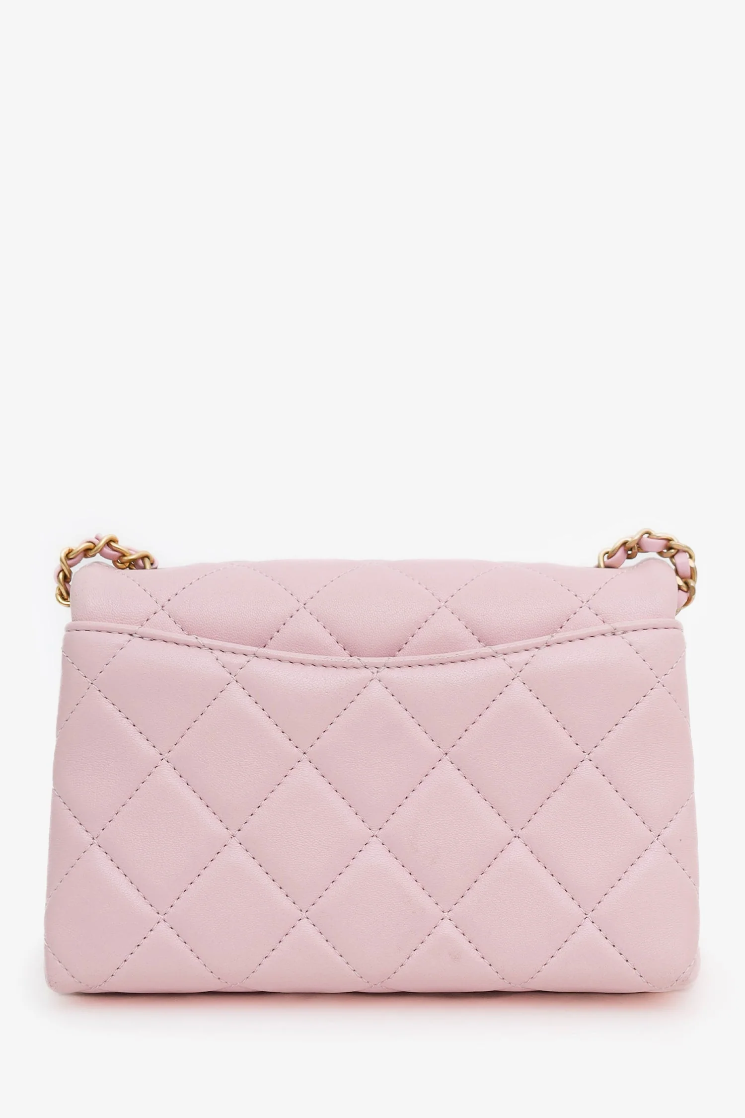 Chanel™ 24A Light Pink Quilted Lambskin Small CC Enamel Flap Bag (Pre-Loved) - Image 2