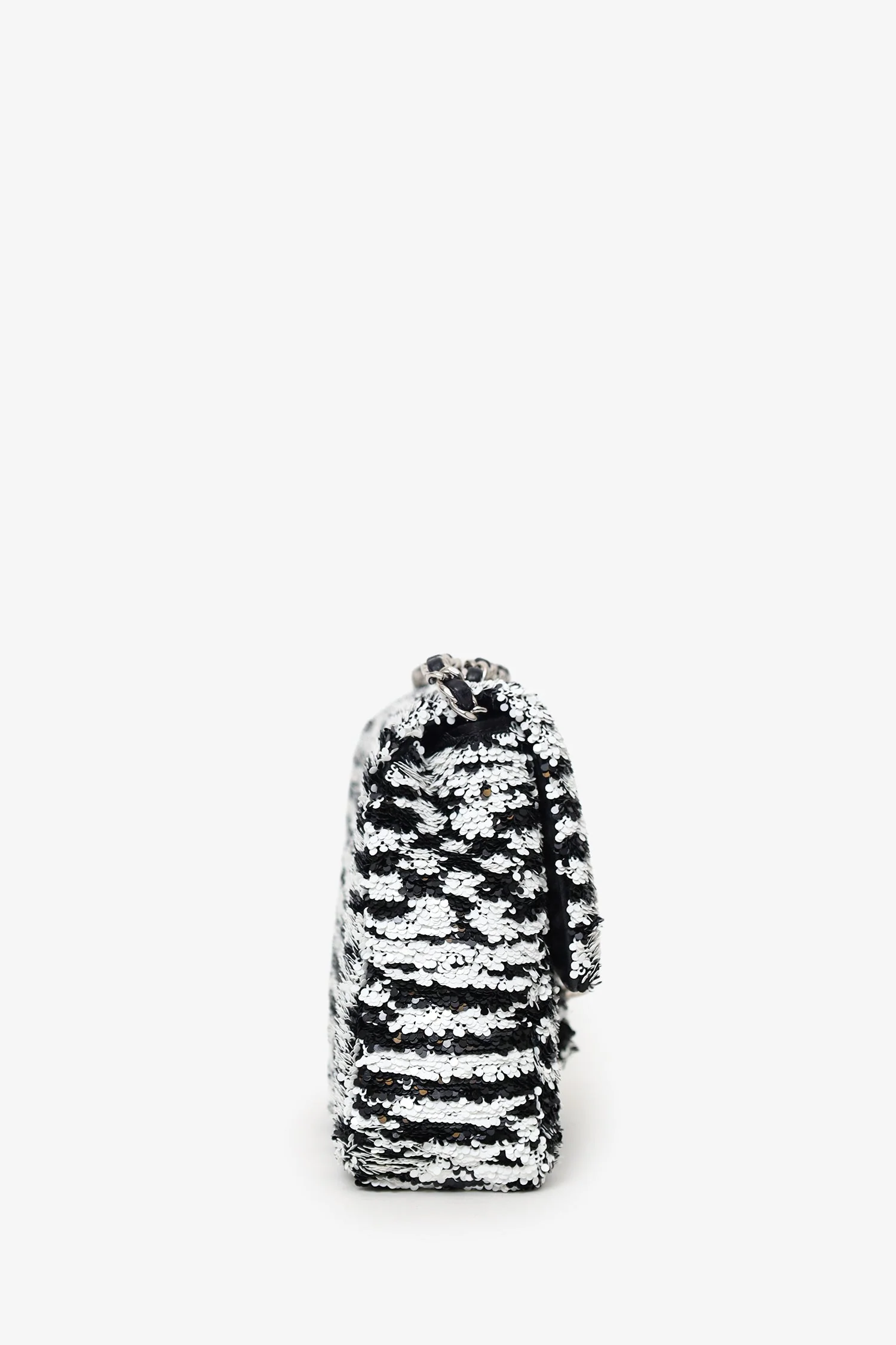 Pre-Loved Chanel™ 24S Black/White Sequins CC Mini Single Flap Bag - Image 3