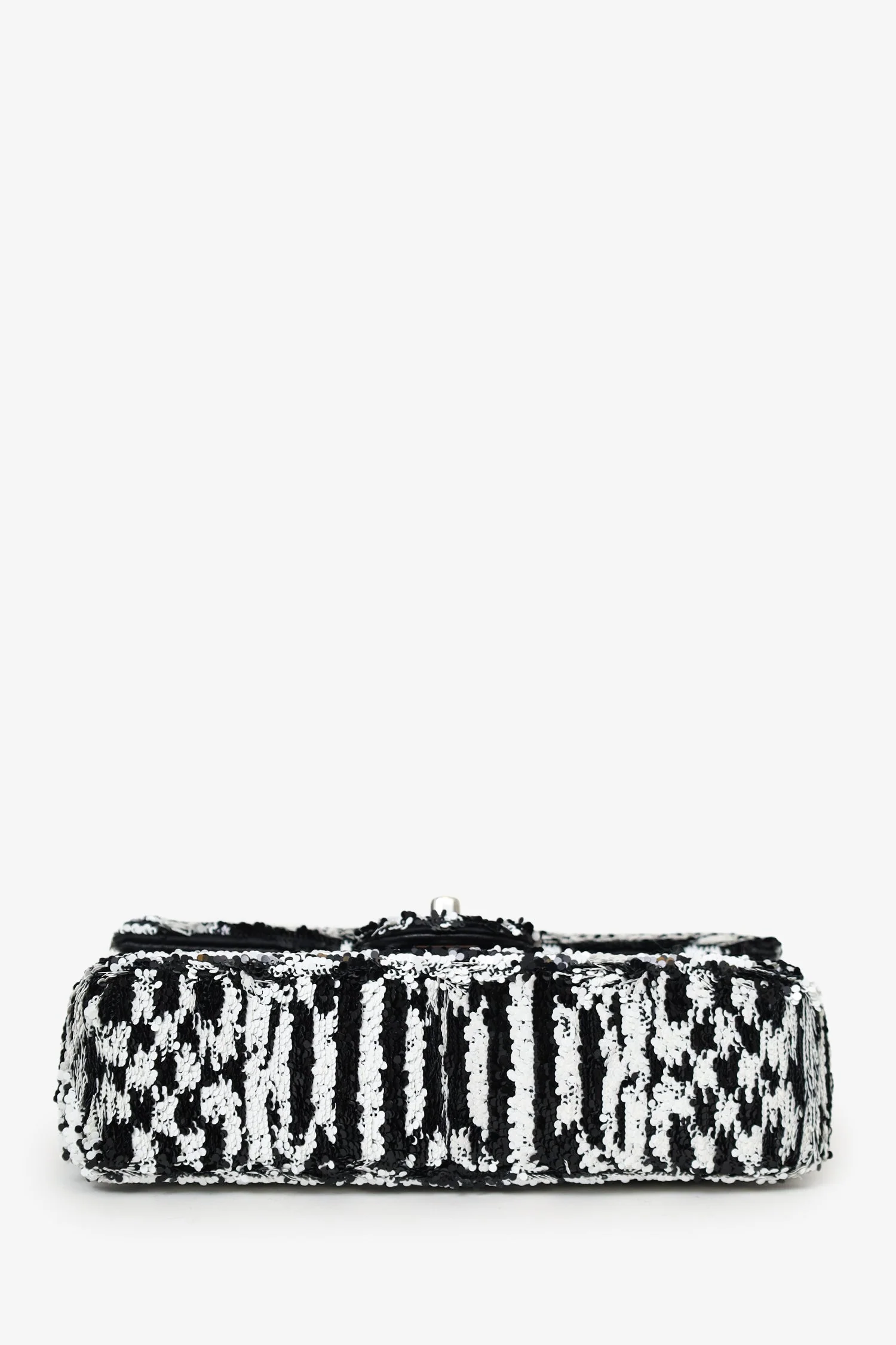 Pre-Loved Chanel™ 24S Black/White Sequins CC Mini Single Flap Bag - Image 5
