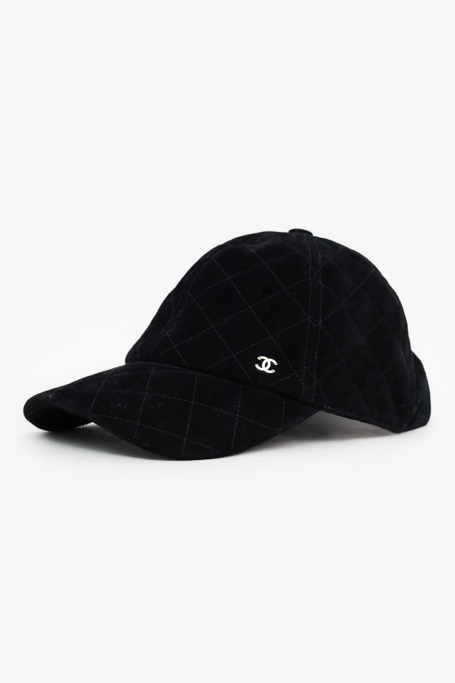 Pre-Loved Chanel™ 26P Black Suede Quilted CC Baseball Cap - Image 2