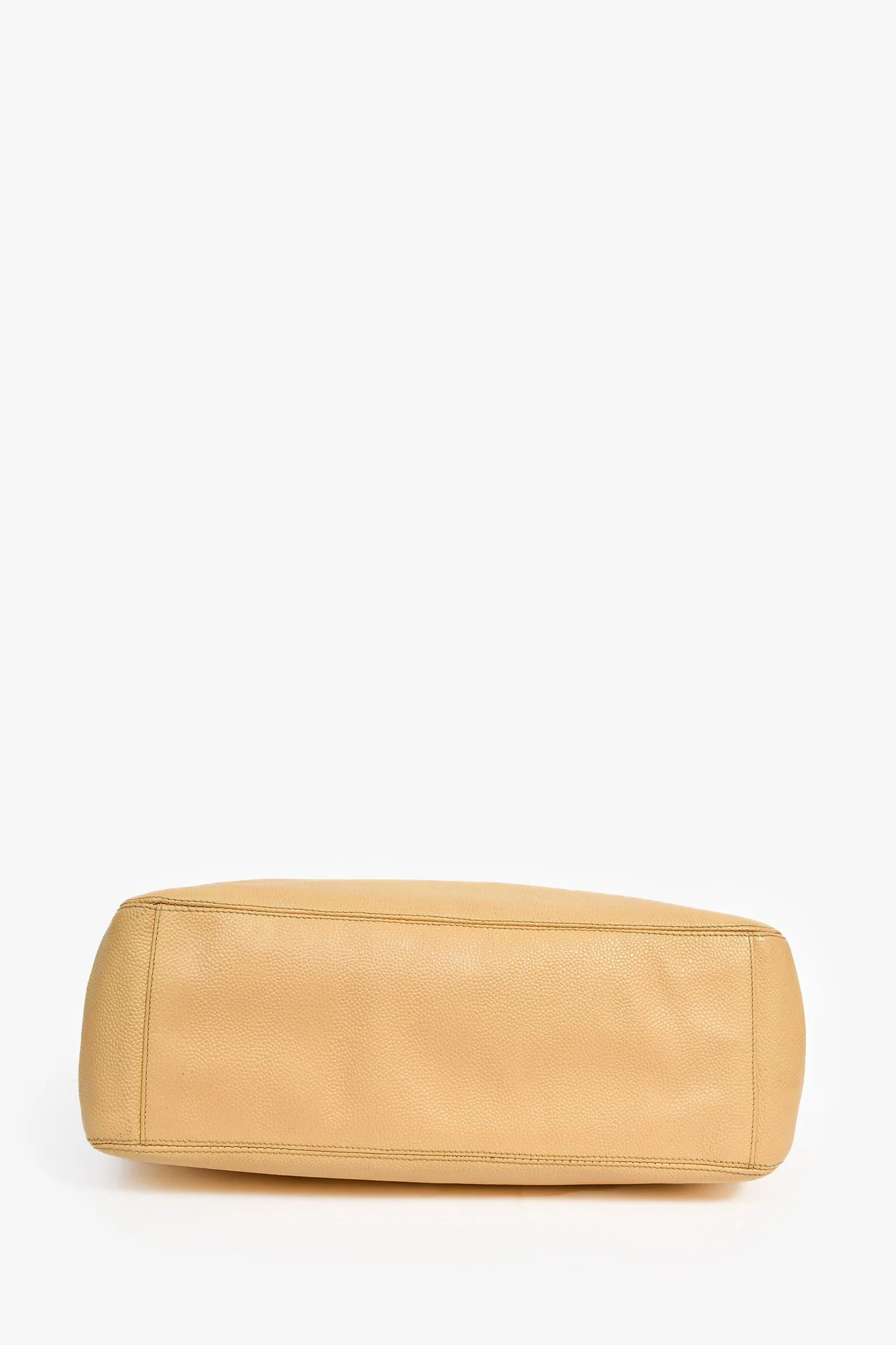Pre-Loved Chanel™ Beige Caviar Leather CC Shopper Tote Bag - Image 5