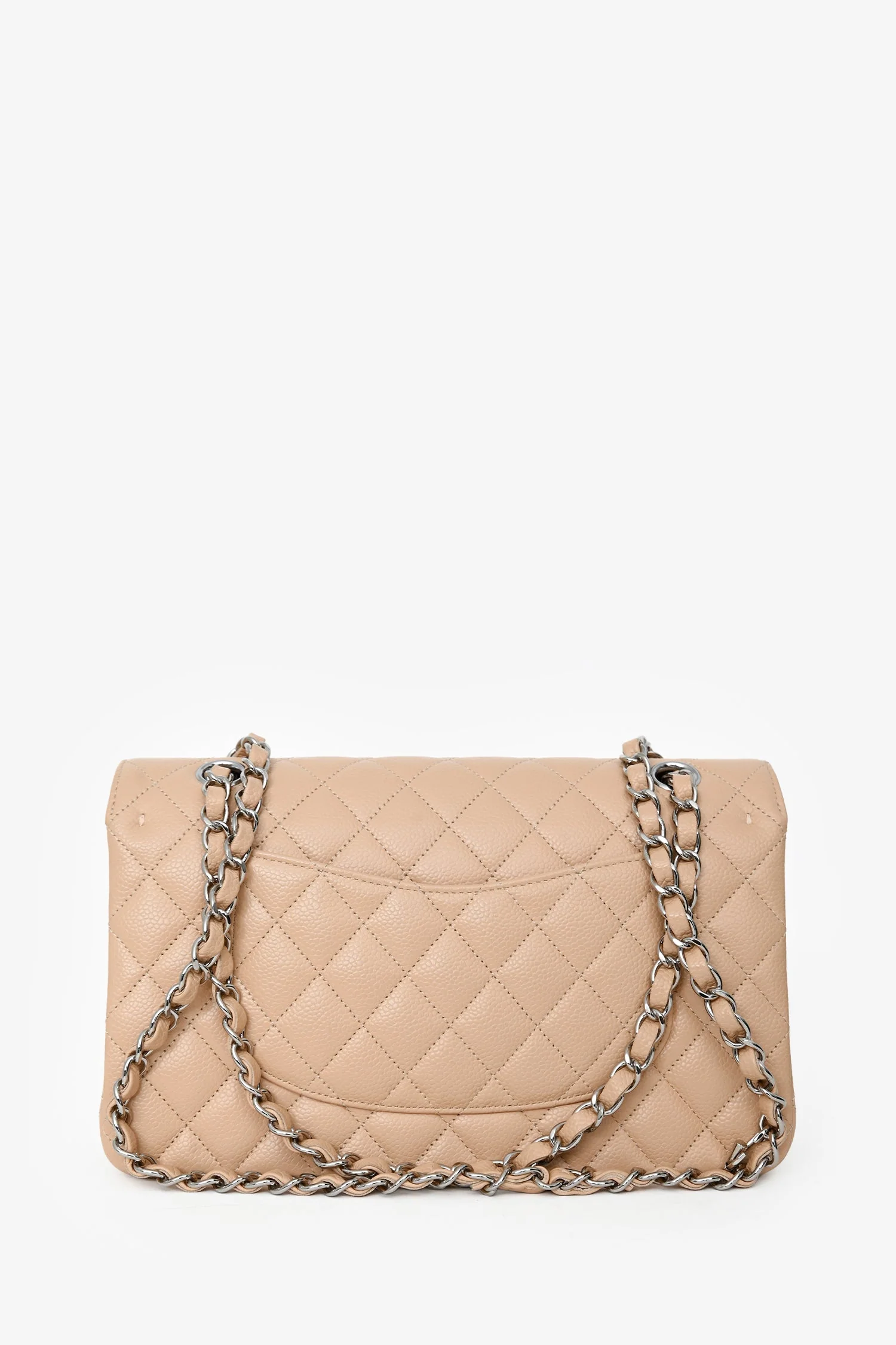 Pre-Loved Chanel™ Beige Caviar Leather Medium Classic Double Flap - Image 2