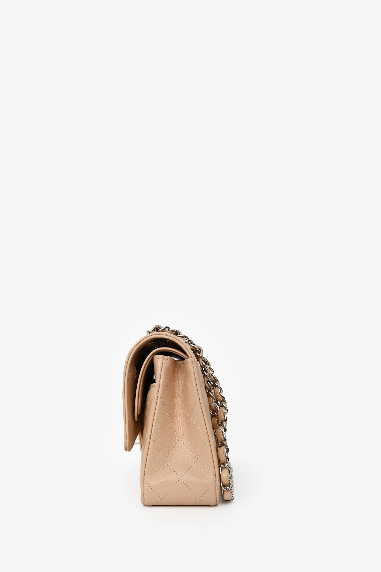 Pre-Loved Chanel™ Beige Caviar Leather Medium Classic Double Flap - Image 4