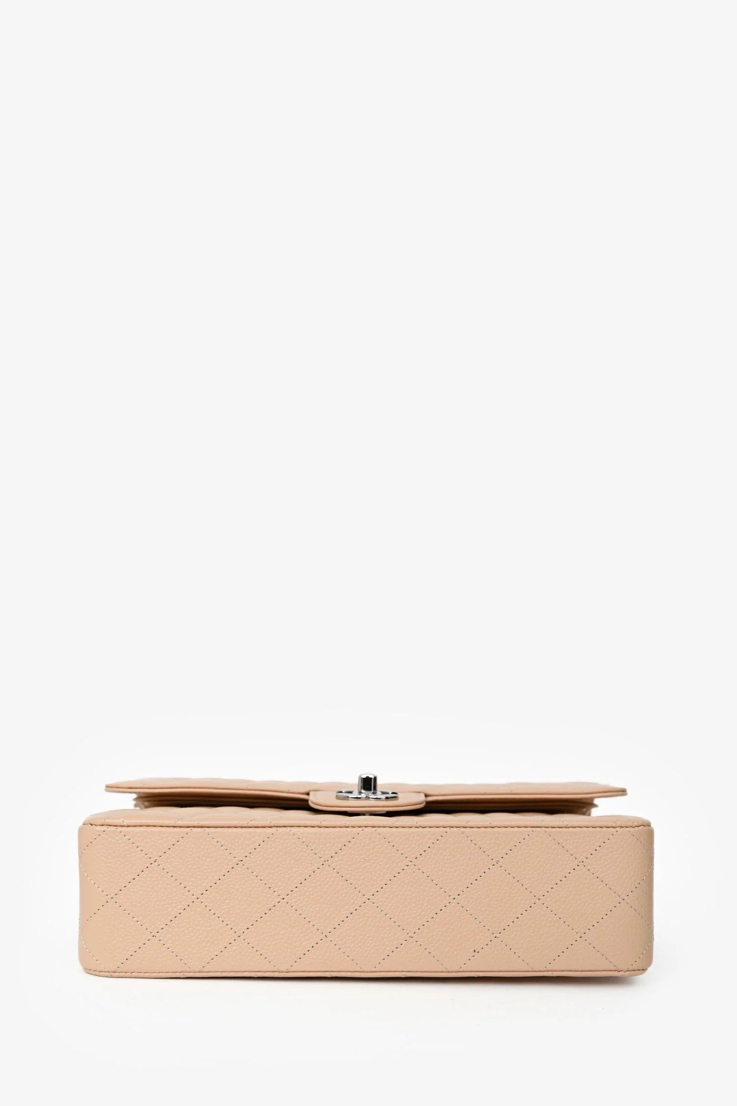 Pre-Loved Chanel™ Beige Caviar Leather Medium Classic Double Flap - Image 5