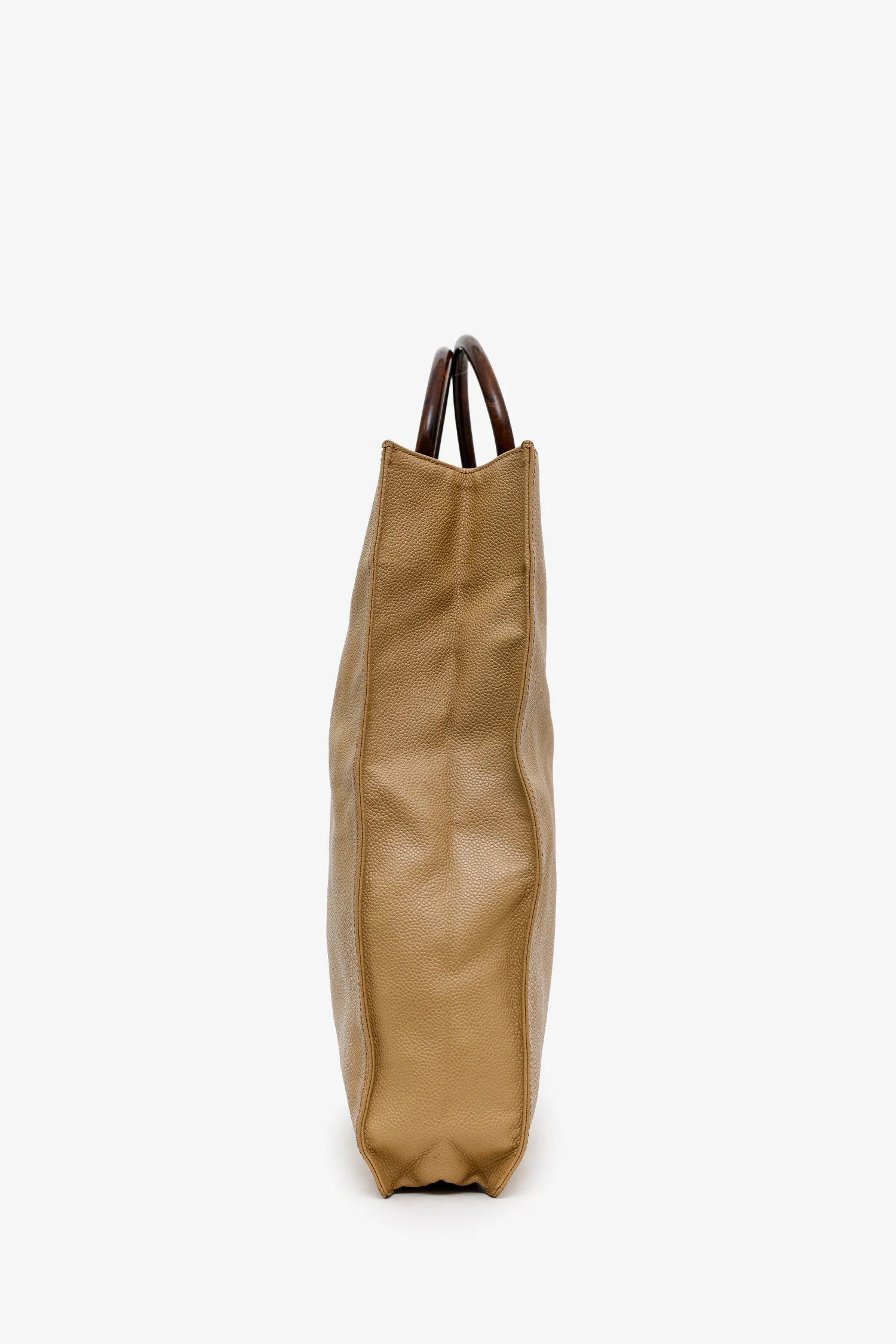 Chanel™ Beige Caviar Leather Wooden Top Handle Bag (Pre-Loved ) - Image 3
